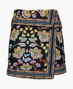 Farm Rio Minirok Flowery Black Zwart