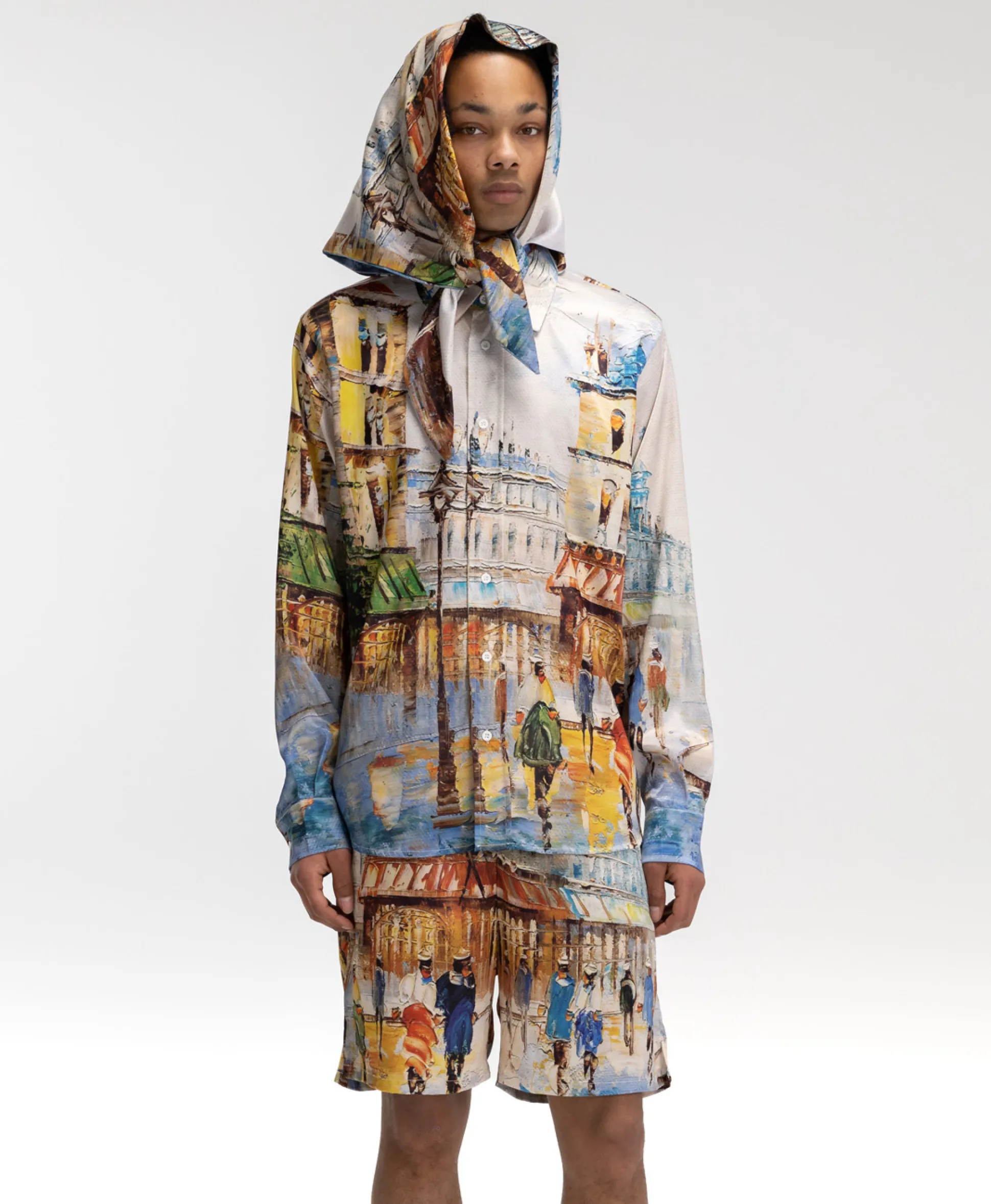 Flaneur Korte Broek Short Somewhere In Europe Wit Dessin