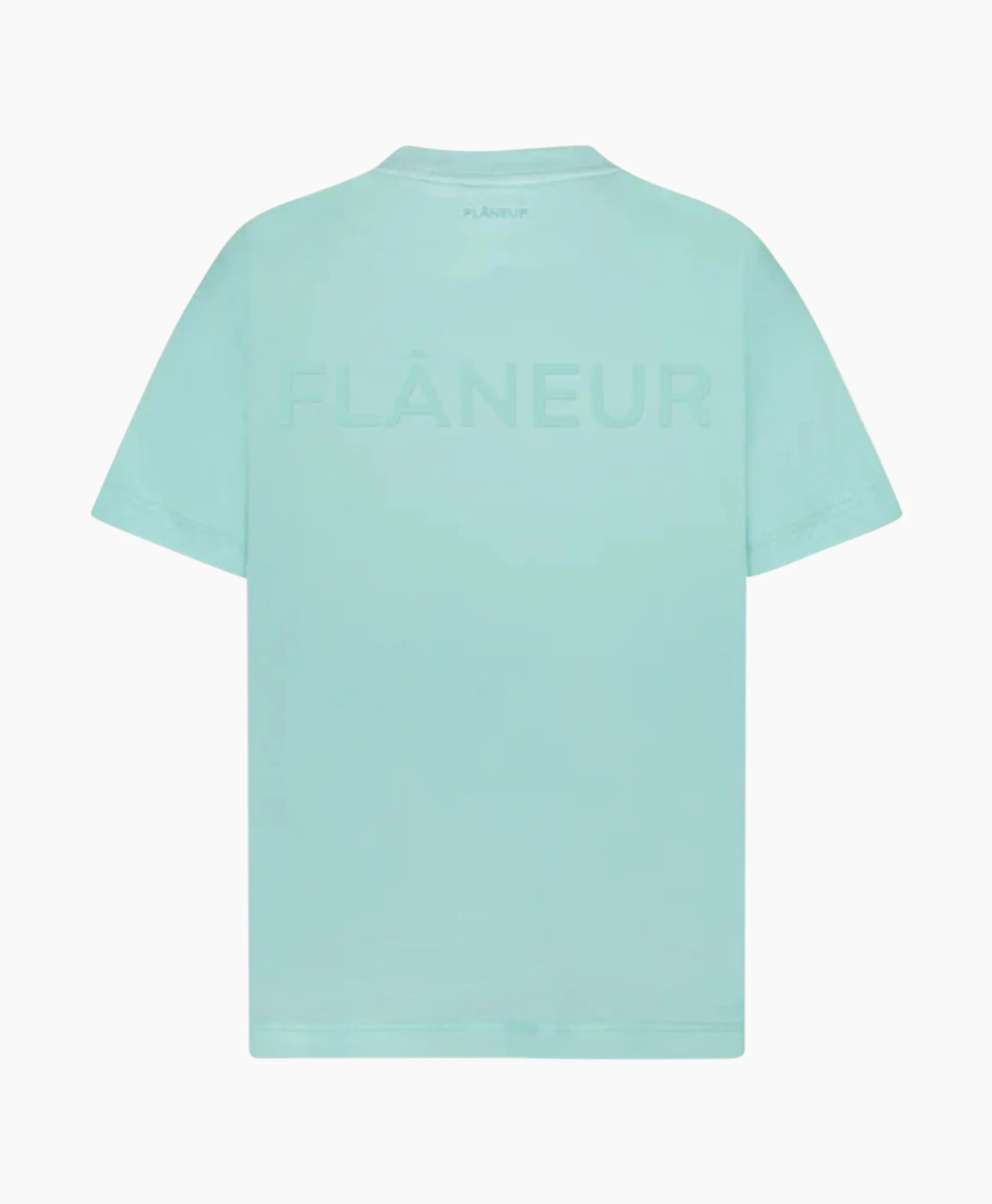 Flaneur T-Shirt Korte Mouw Tonal Logo Blauw