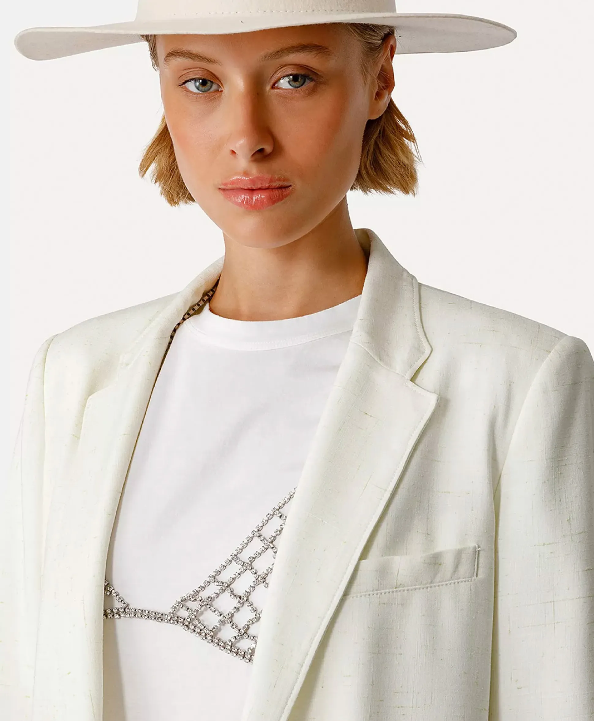 Forte_Forte Blazer Tweed Viscose Silk Jacket Off White