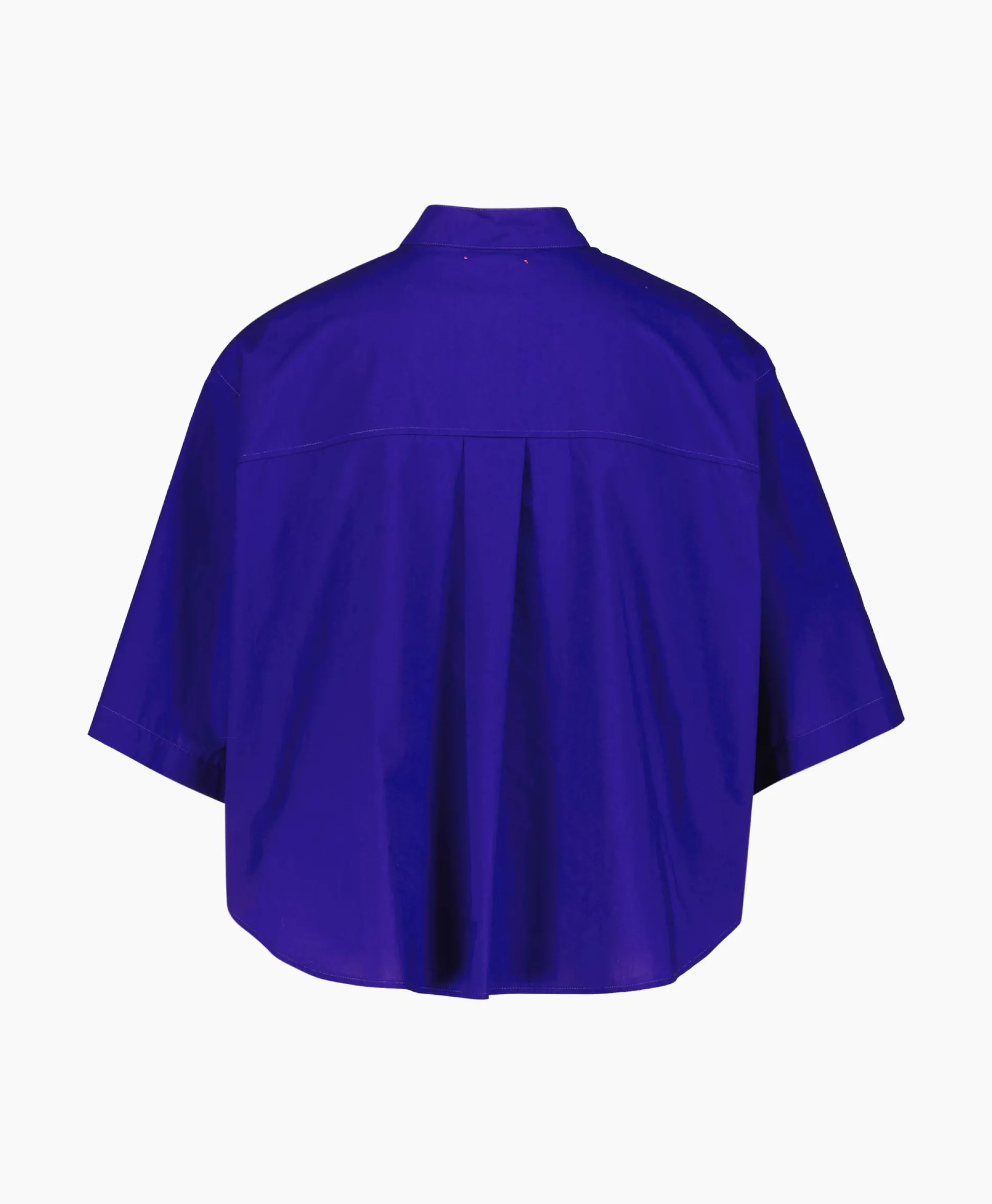 Forte_Forte Blouse Bci Cotton Popeline Half Sleeves Paars