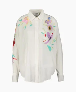 Forte_Forte Blouse Heaven Embroidery Cotton Voile Wit