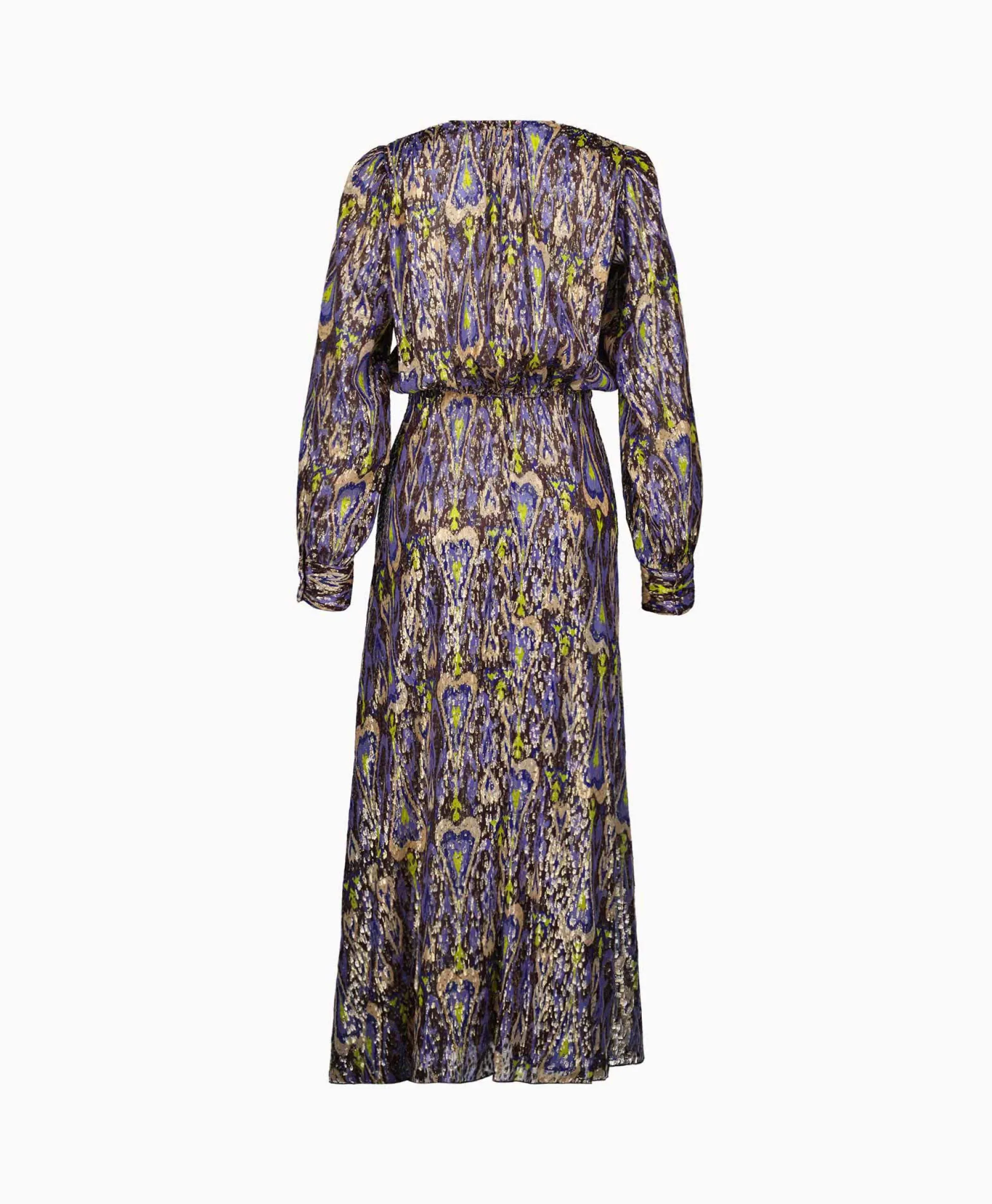 Forte_Forte Maxi Jurk Print Fil Coup Long Dress Norther Light Blauw