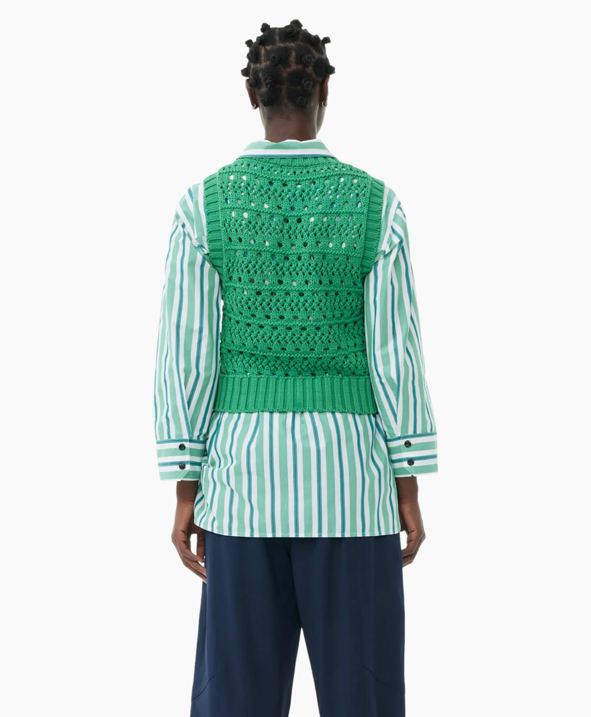 Ganni Spencer Cotton Rope Short Groen