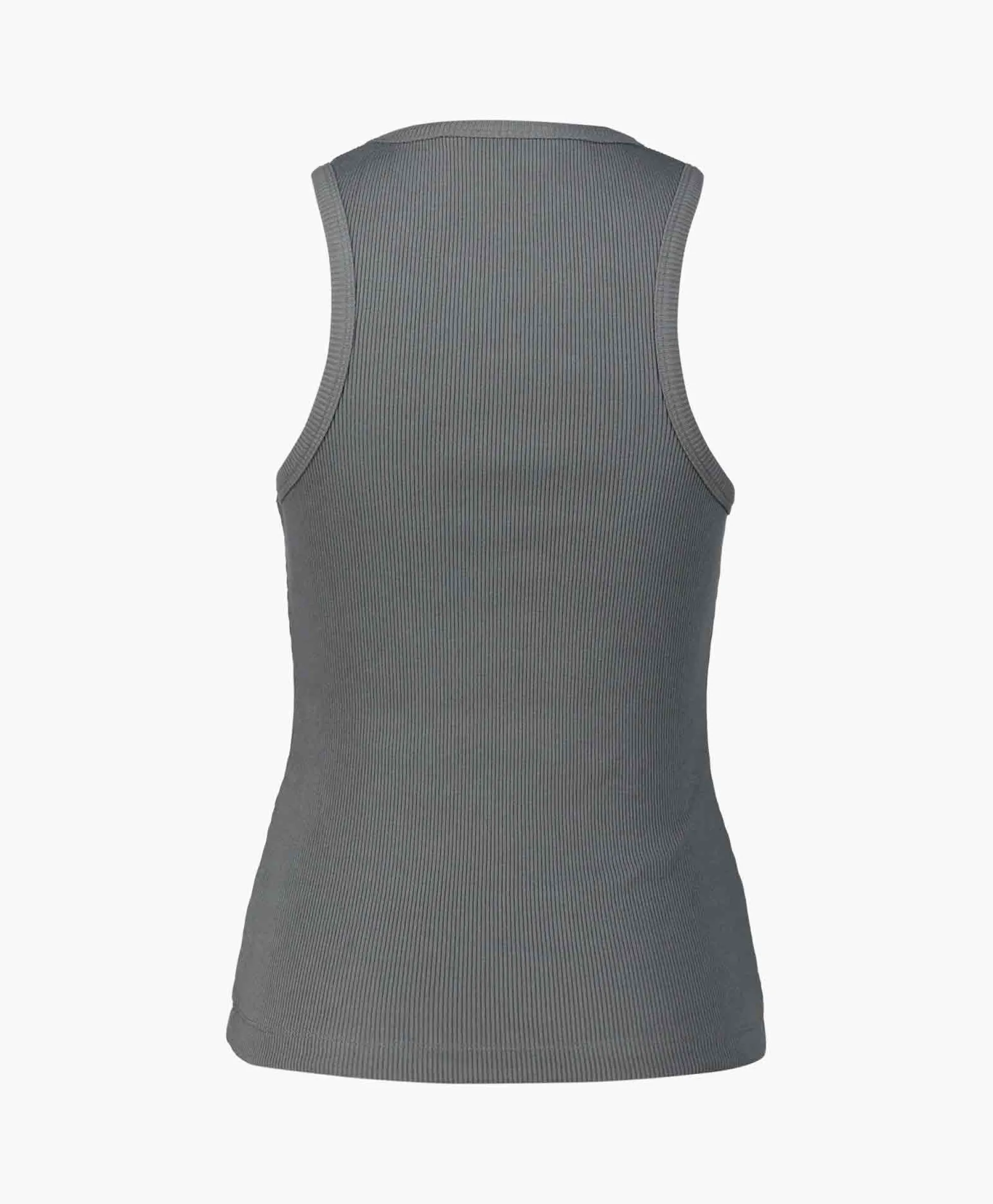Ganni Top Graphic Rib Sun Grijs