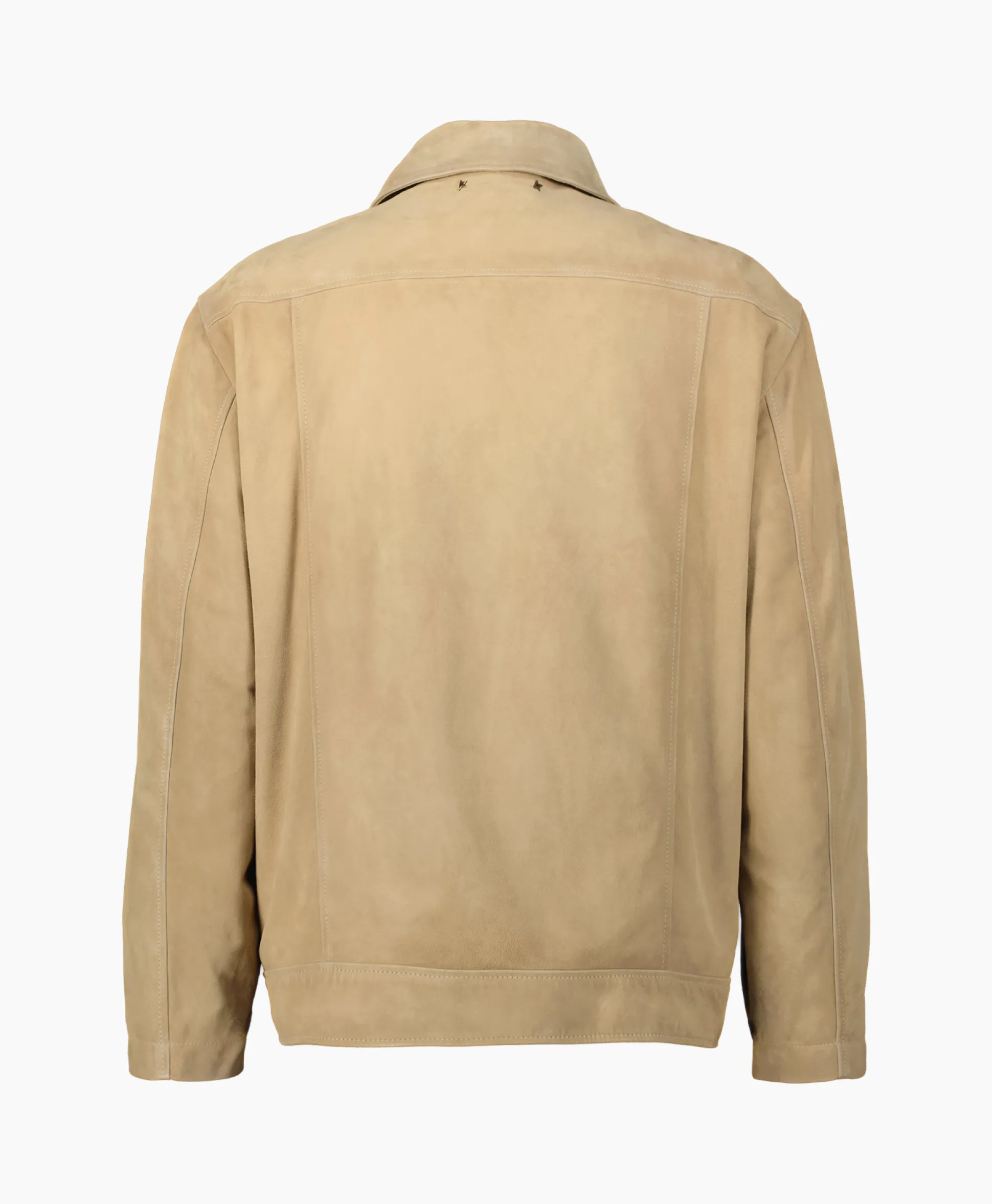 Golden Goose Jack Journey M's Full Zip Coach Waxed Leather Taupe