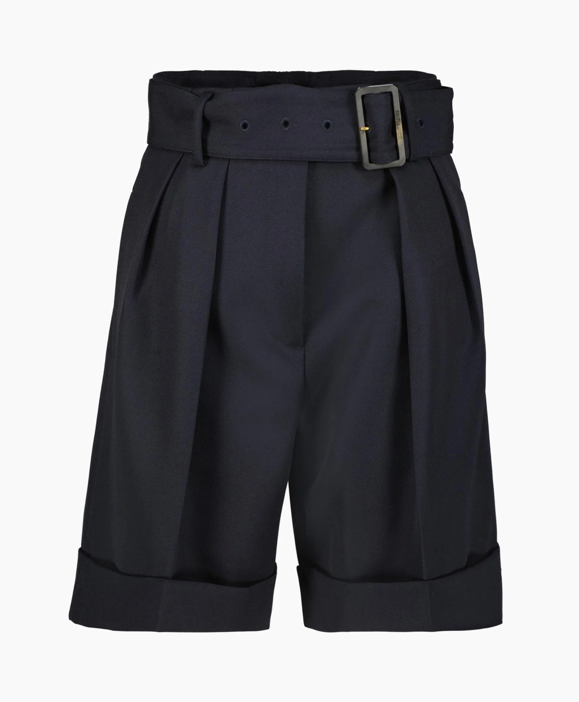 Golden Goose Korte Broek Golden W's Short Compact Gabardine Woo Donker Blauw