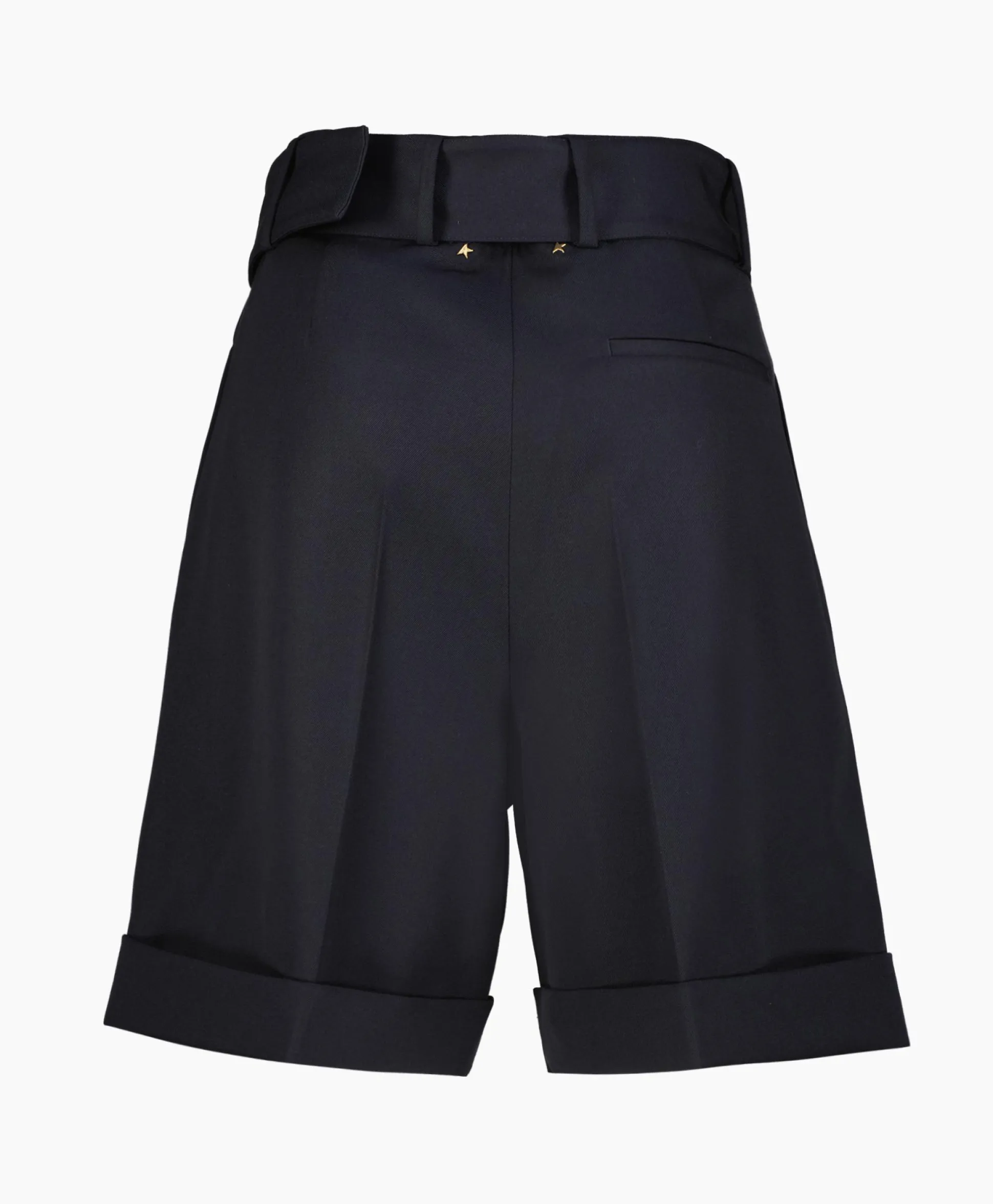 Golden Goose Korte Broek Golden W's Short Compact Gabardine Woo Donker Blauw