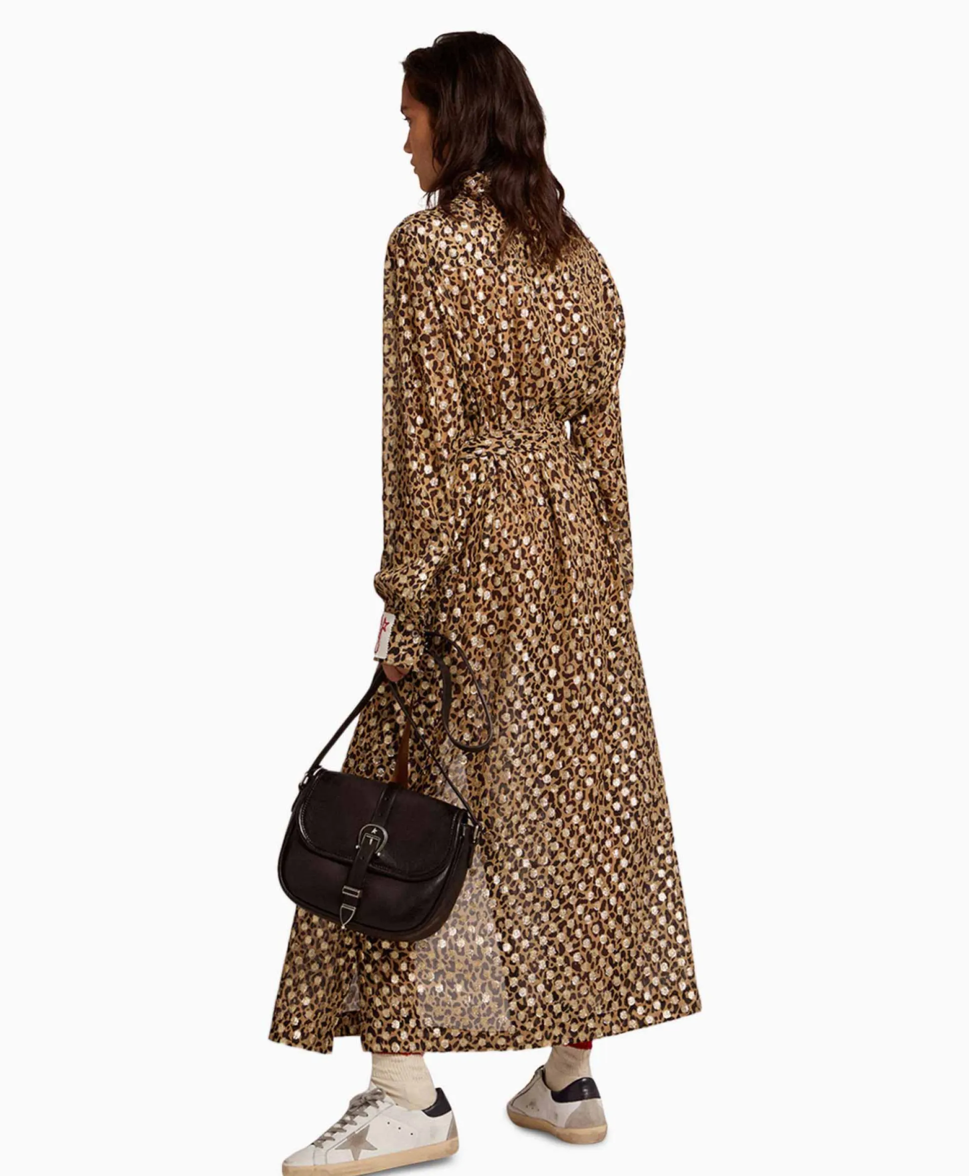Golden Goose Midi Jurk Golden W's Chemisier Leopard Print Fil C Beige