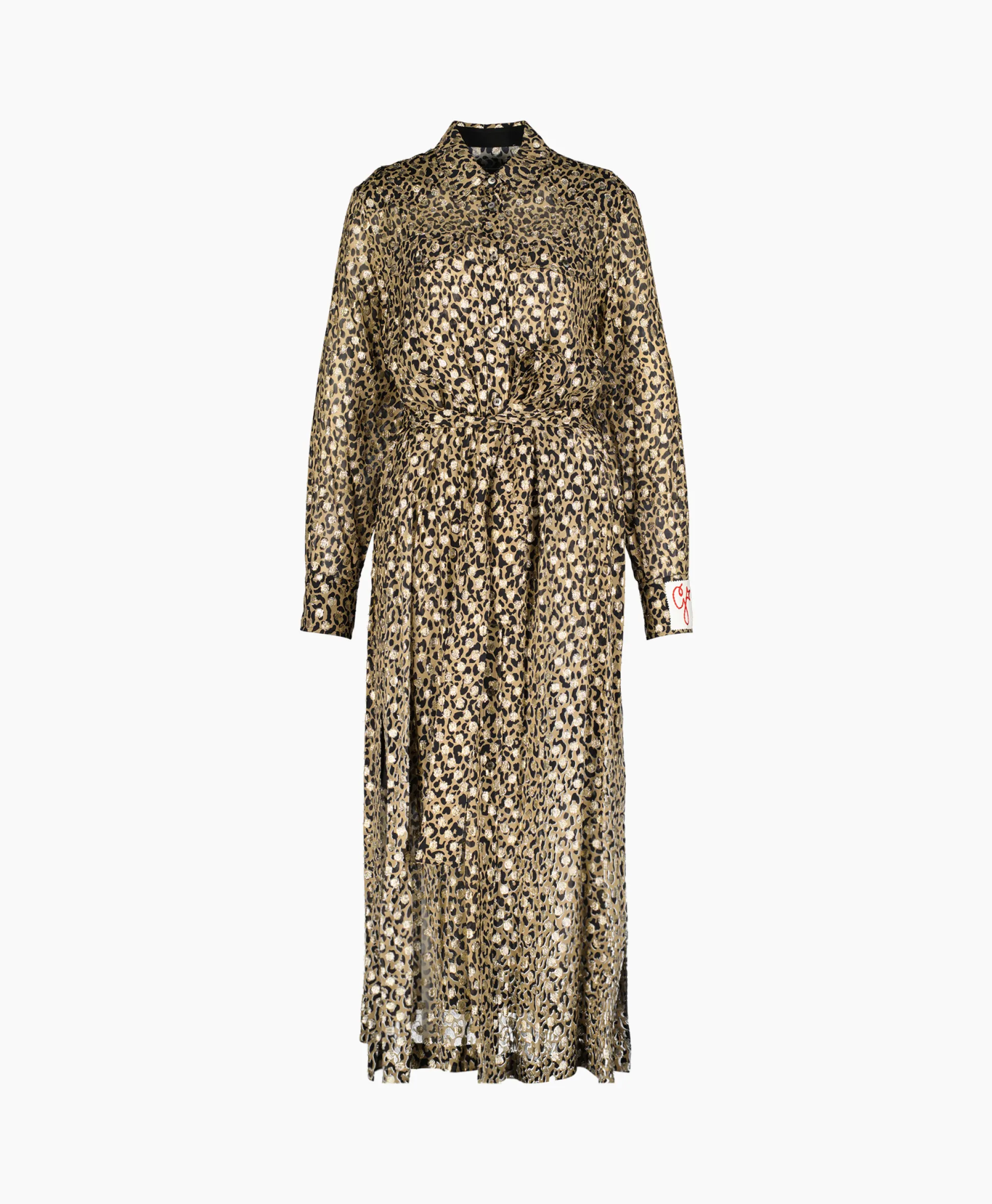 Golden Goose Midi Jurk Golden W's Chemisier Leopard Print Fil C Beige