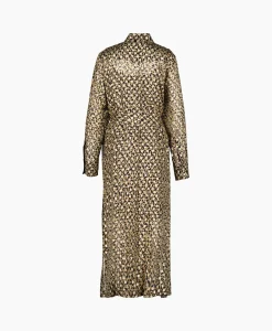 Golden Goose Midi Jurk Golden W's Chemisier Leopard Print Fil C Beige