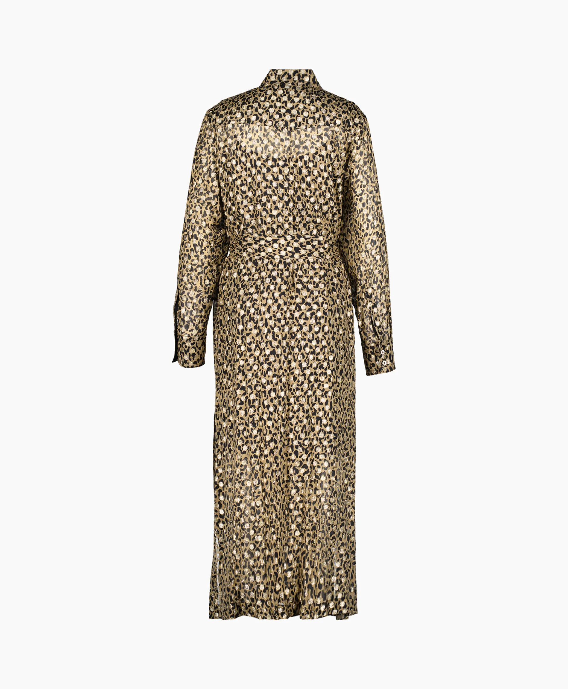Golden Goose Midi Jurk Golden W's Chemisier Leopard Print Fil C Beige