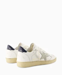 Golden Goose Sneaker Ballstar Leather Upper Suede Star Shiny Le Off White