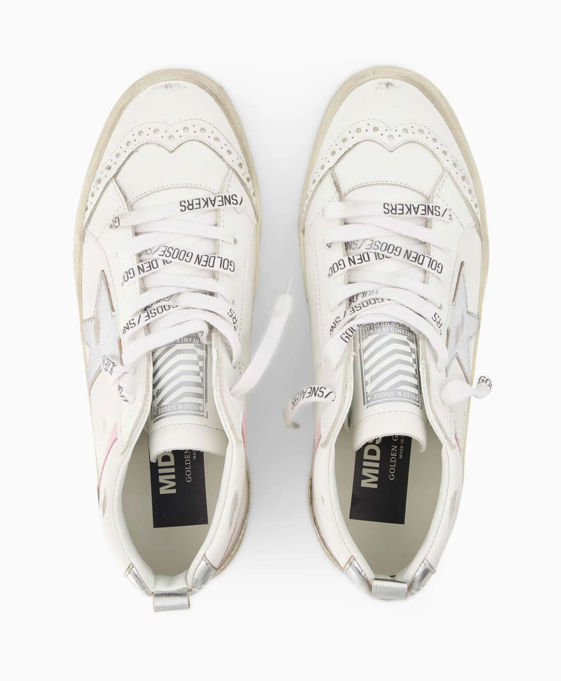 Golden Goose Sneaker Mid Star Leather Upper And Wave Wit