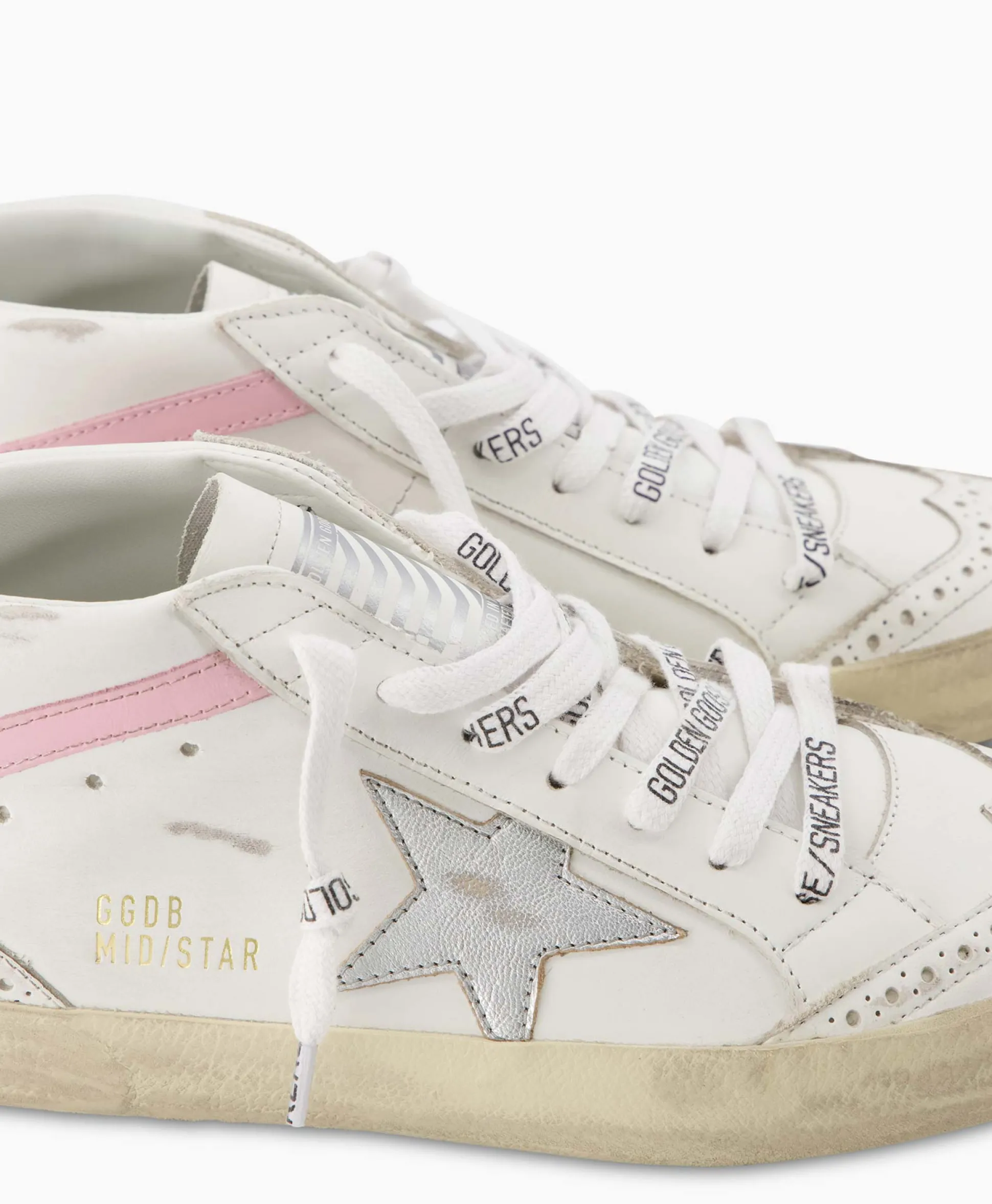Golden Goose Sneaker Mid Star Leather Upper And Wave Wit