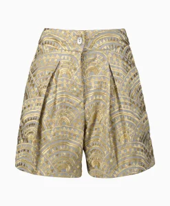Greek Archaic Kori Korte Broek All Over Pleates Licht Grijs