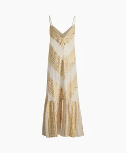 Greek Archaic Kori Maxi Jurk Long All Over Old Straps Ivoor / Naturel