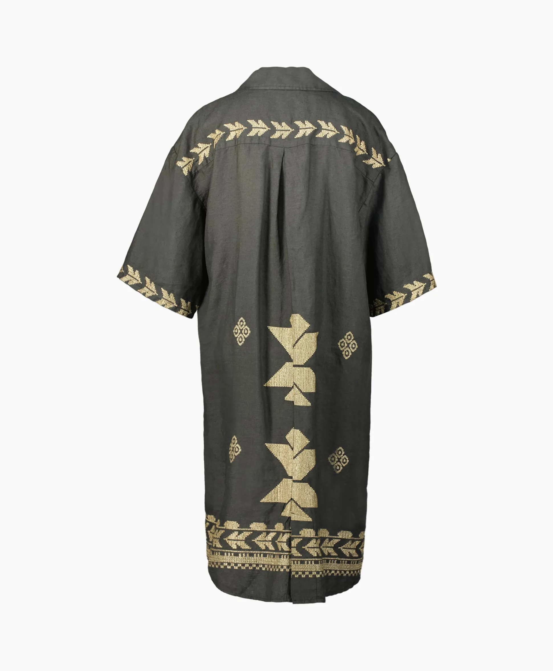 Greek Archaic Kori Maxi Jurk Aeolis Pocket Khaki