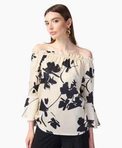 Joseph Ribkoff Blouse Print Lange Mouwen Zwart Dessin