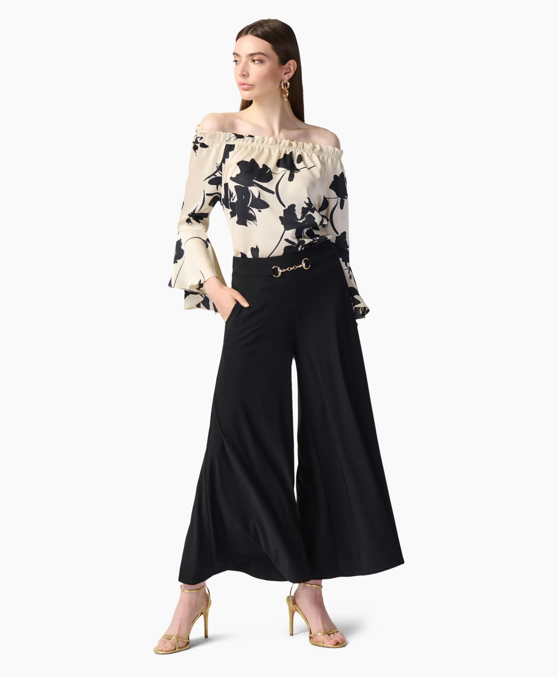 Joseph Ribkoff Blouse Print Lange Mouwen Zwart Dessin