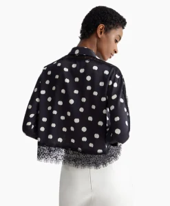 Liu Jo Blouse Escamicia C/Dettagali In Pizzo Zwart