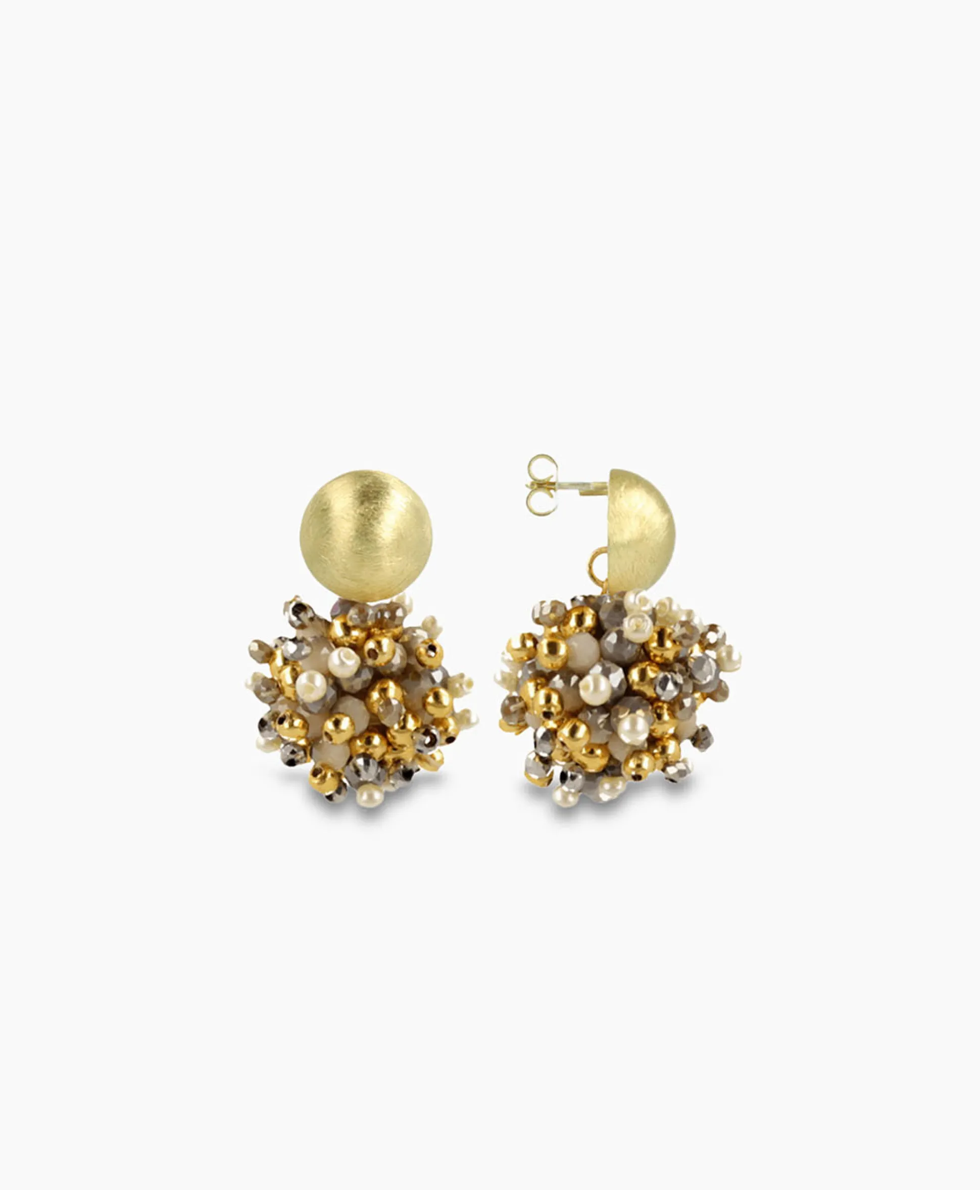 Lott. Gioielli Oorbellen Ce Gb Globe S Double Stones Grijs
