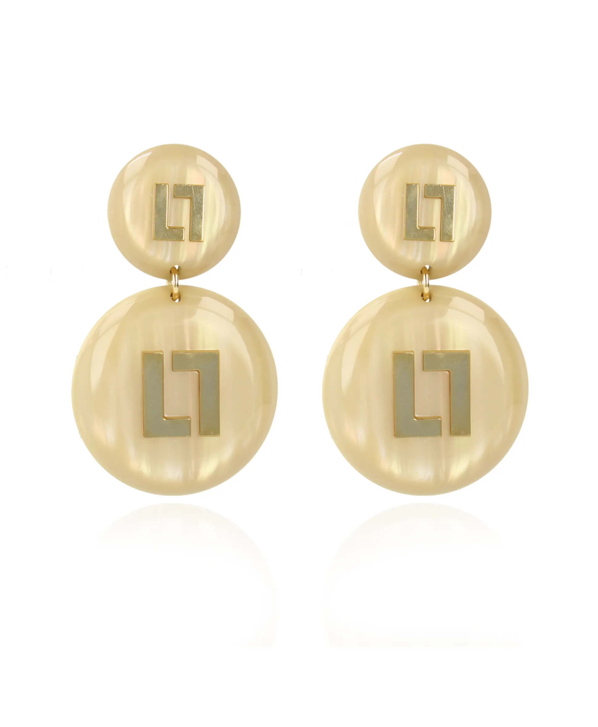 Lott. Gioielli Oorbellen Ce Re Round Logo Sand Goud