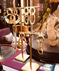 Lott. Gioielli Oorbellen Tripple Rounde Op Goud