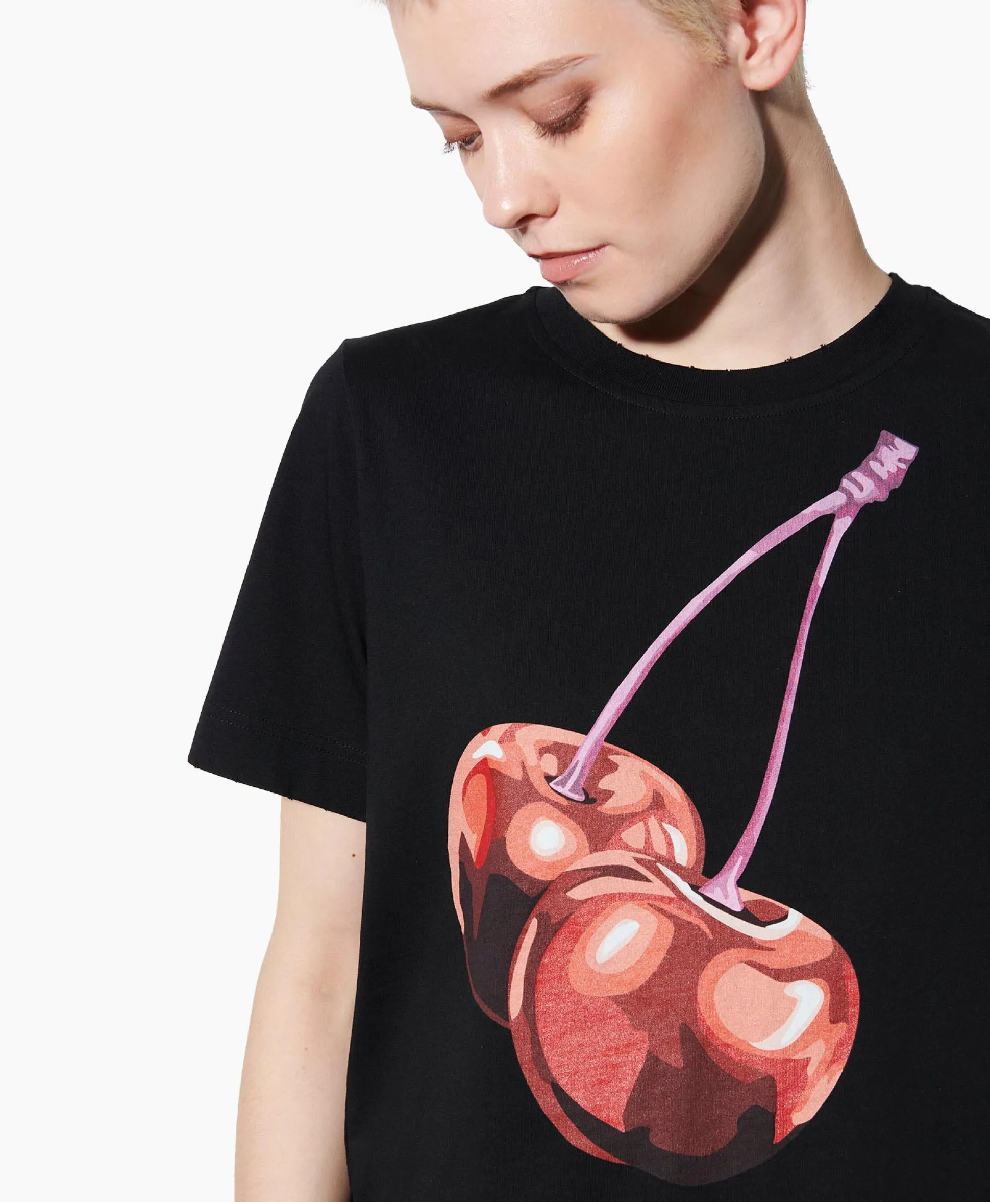Luisa Cerano T-Shirt Korte Mouw 398104/7799-0 Zwart Dessin