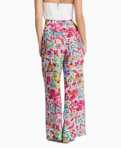 Marc Cain Pants Bloemenbroek Wp 81.34 W10 Licht Rood