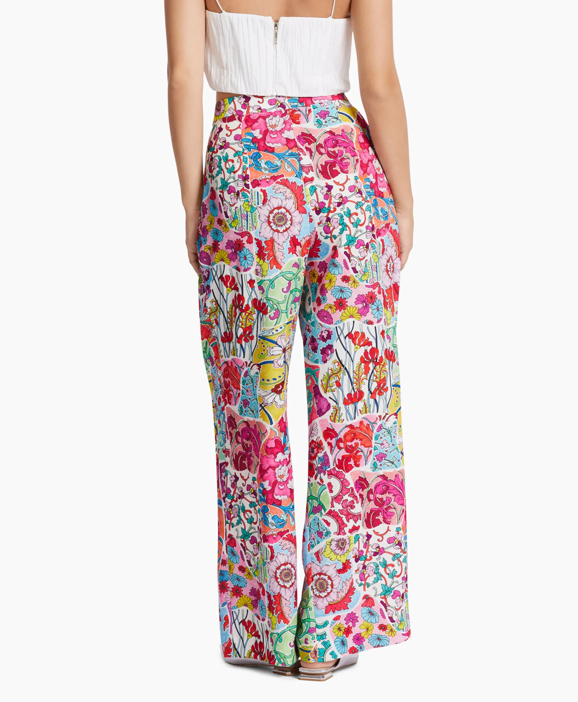 Marc Cain Pants Bloemenbroek Wp 81.34 W10 Licht Rood