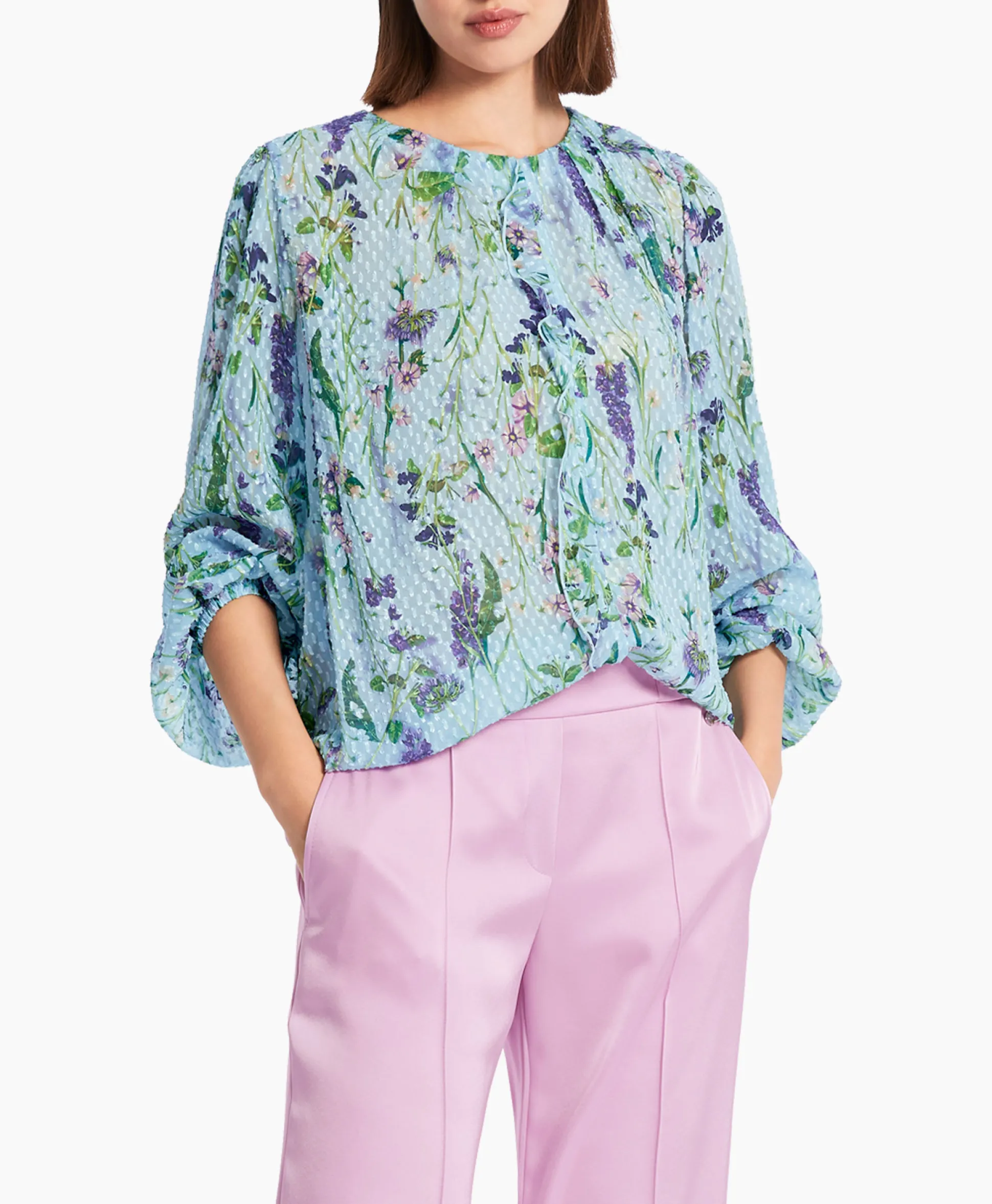 Marccain Collectie Blouse Wc 51.21 W25 Licht Blauw