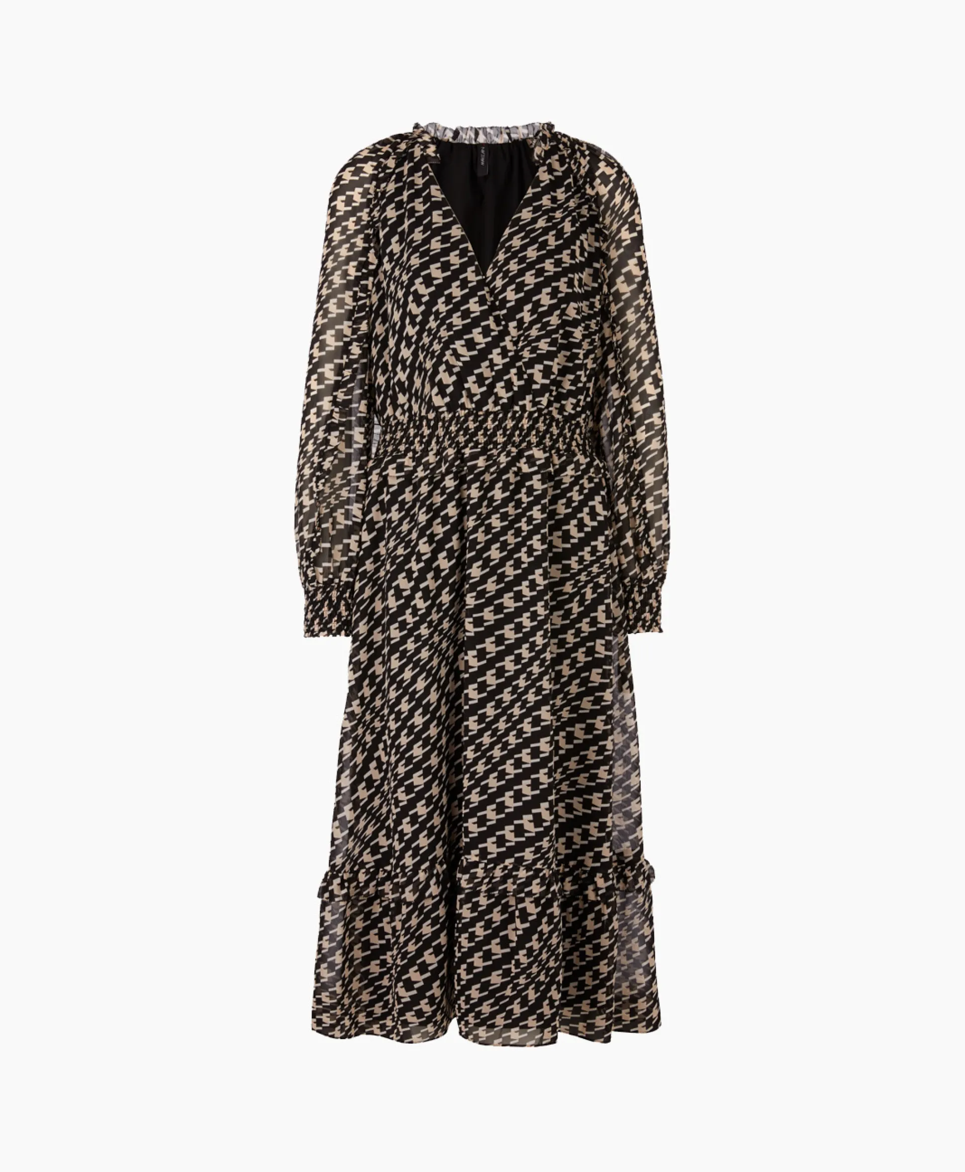 Marccain Collectie Maxi Jurk Uc 21.12 W41 Zwart