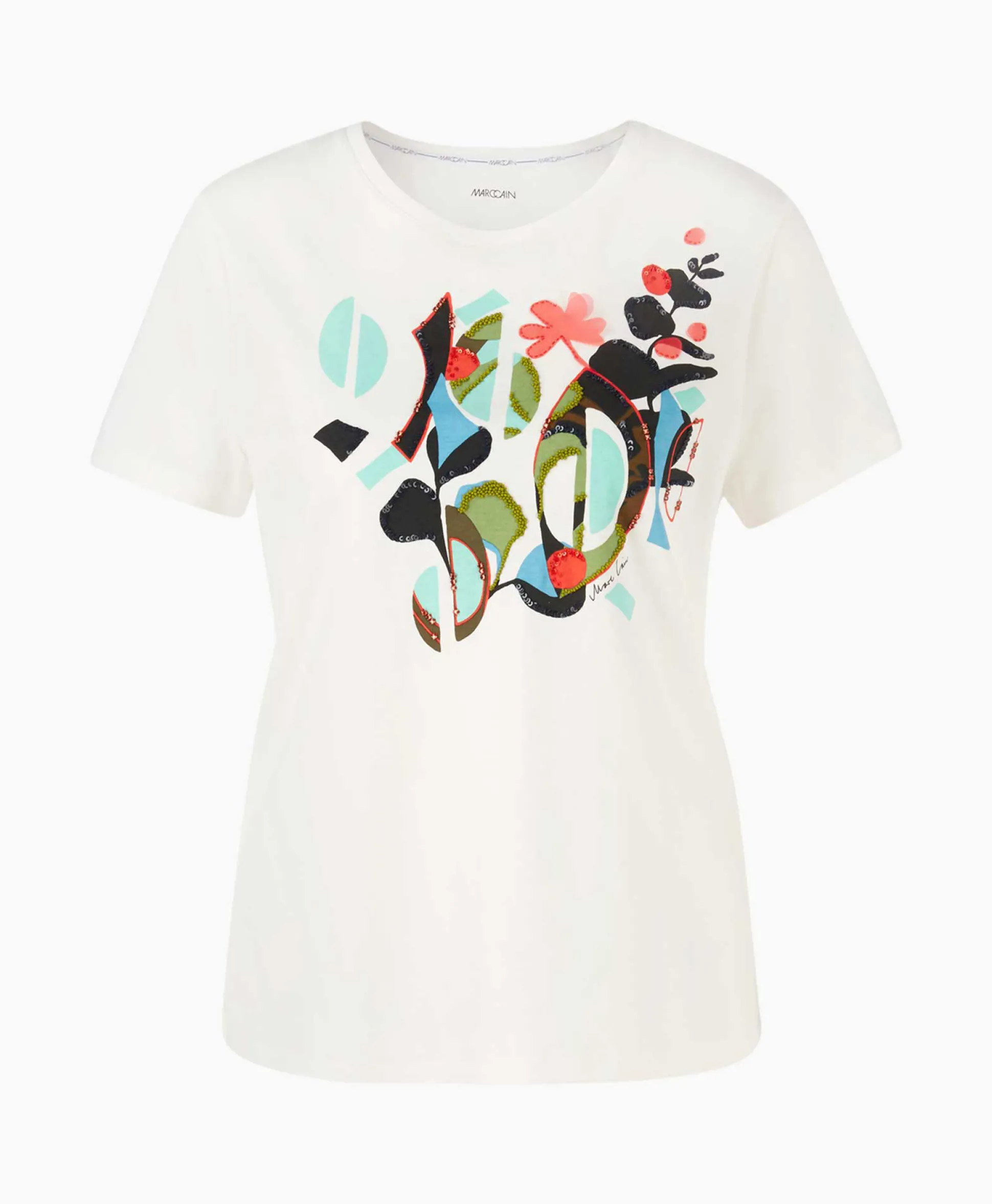 Marccain Collectie T-Shirt Wc 48.32 J06 Off White