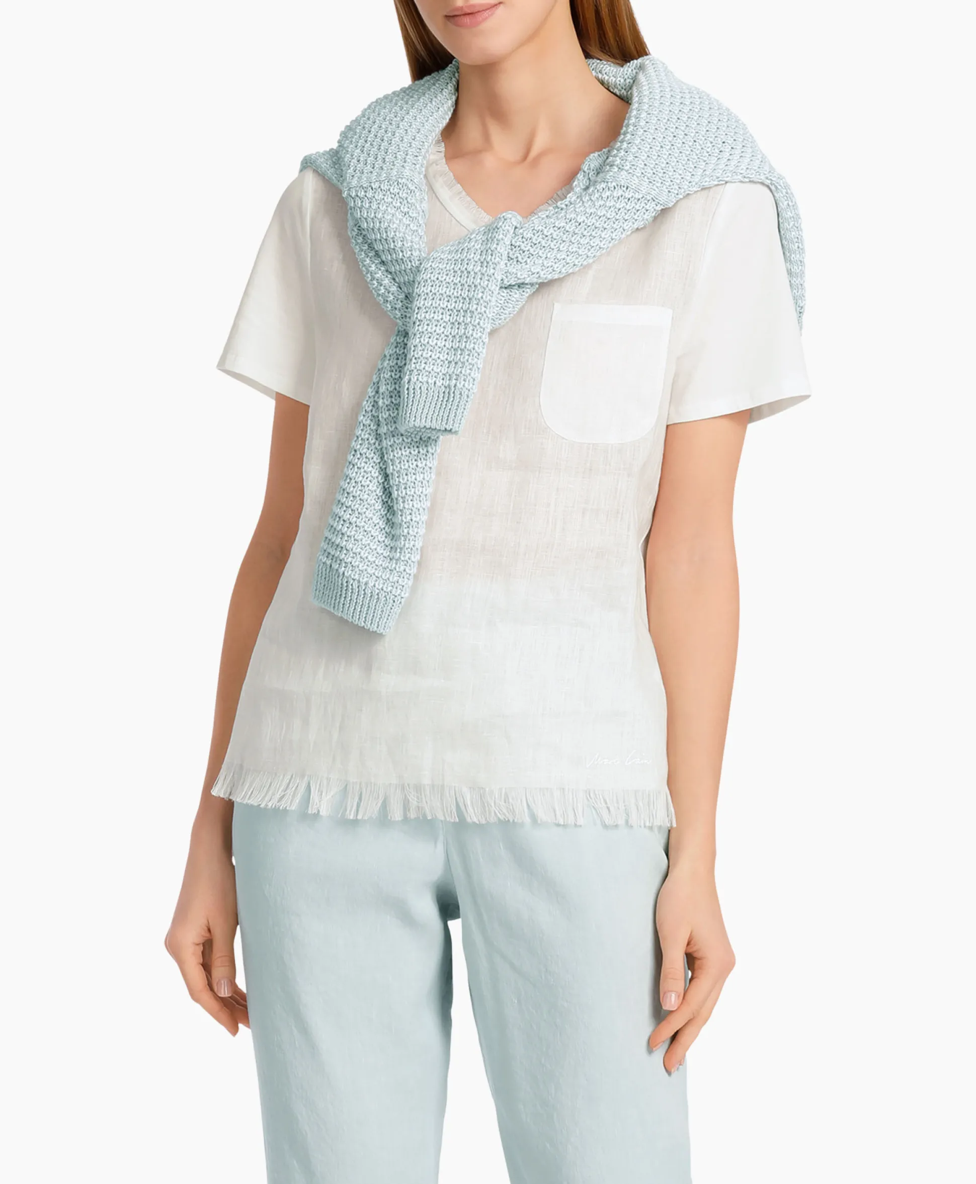 Marccain Collectie T-Shirt Wc 48.41 J79 Off White