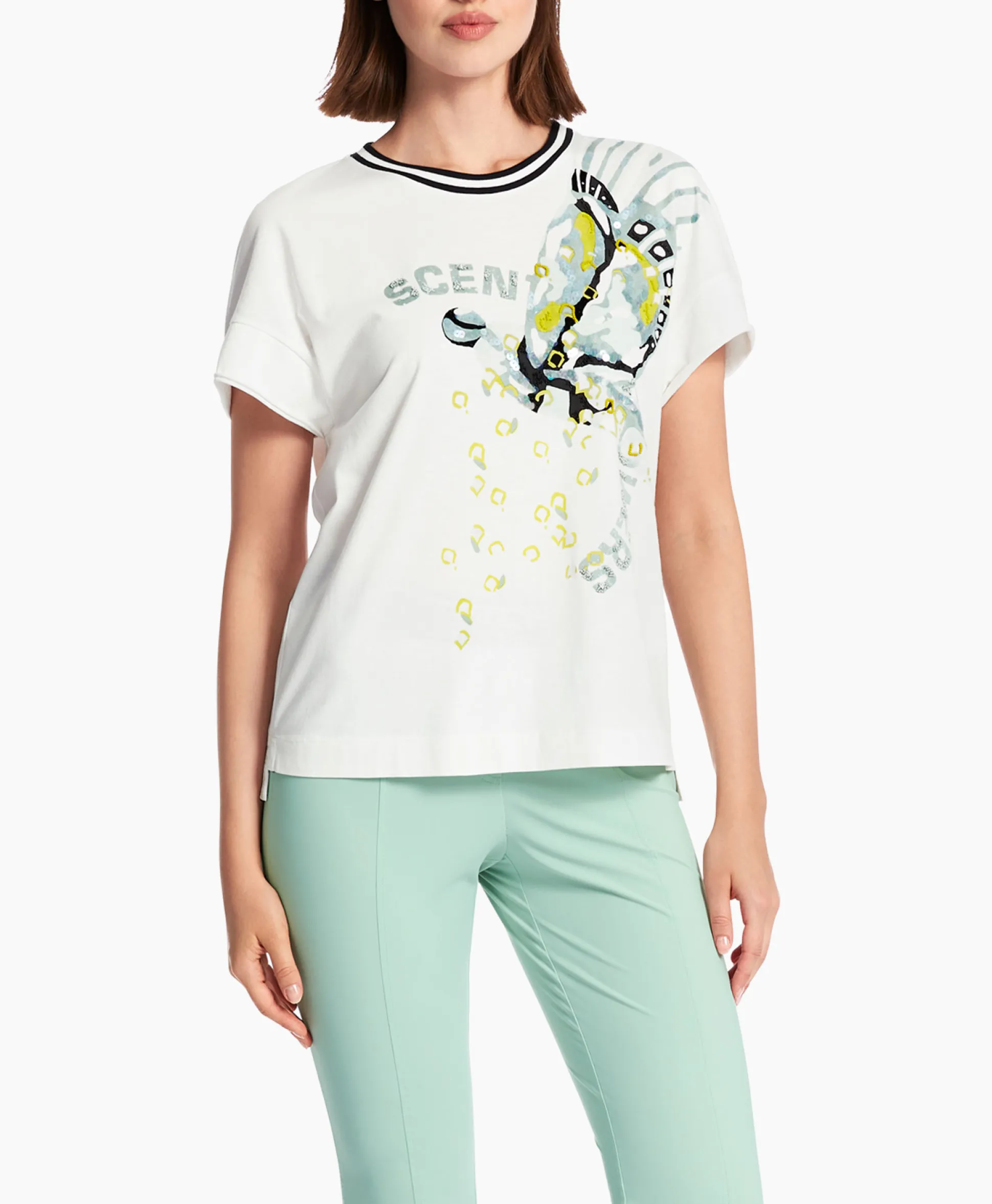 Marccain Sport T-Shirt Ws 48.06 J41 Off White