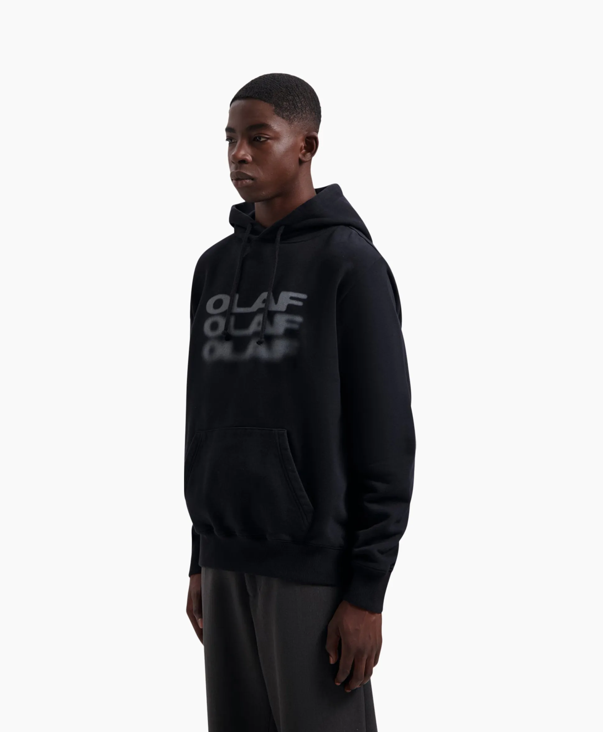 Olaf Hussein Hoodie Blur Logo Zwart