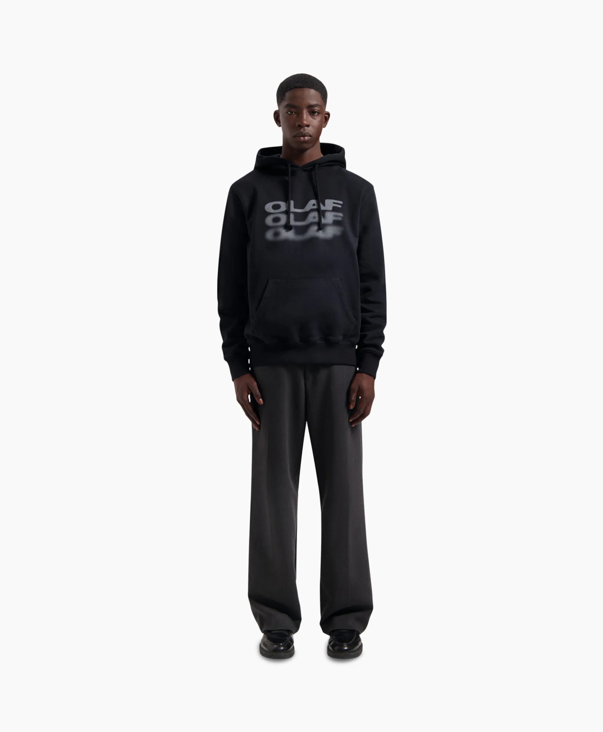 Olaf Hussein Hoodie Blur Logo Zwart