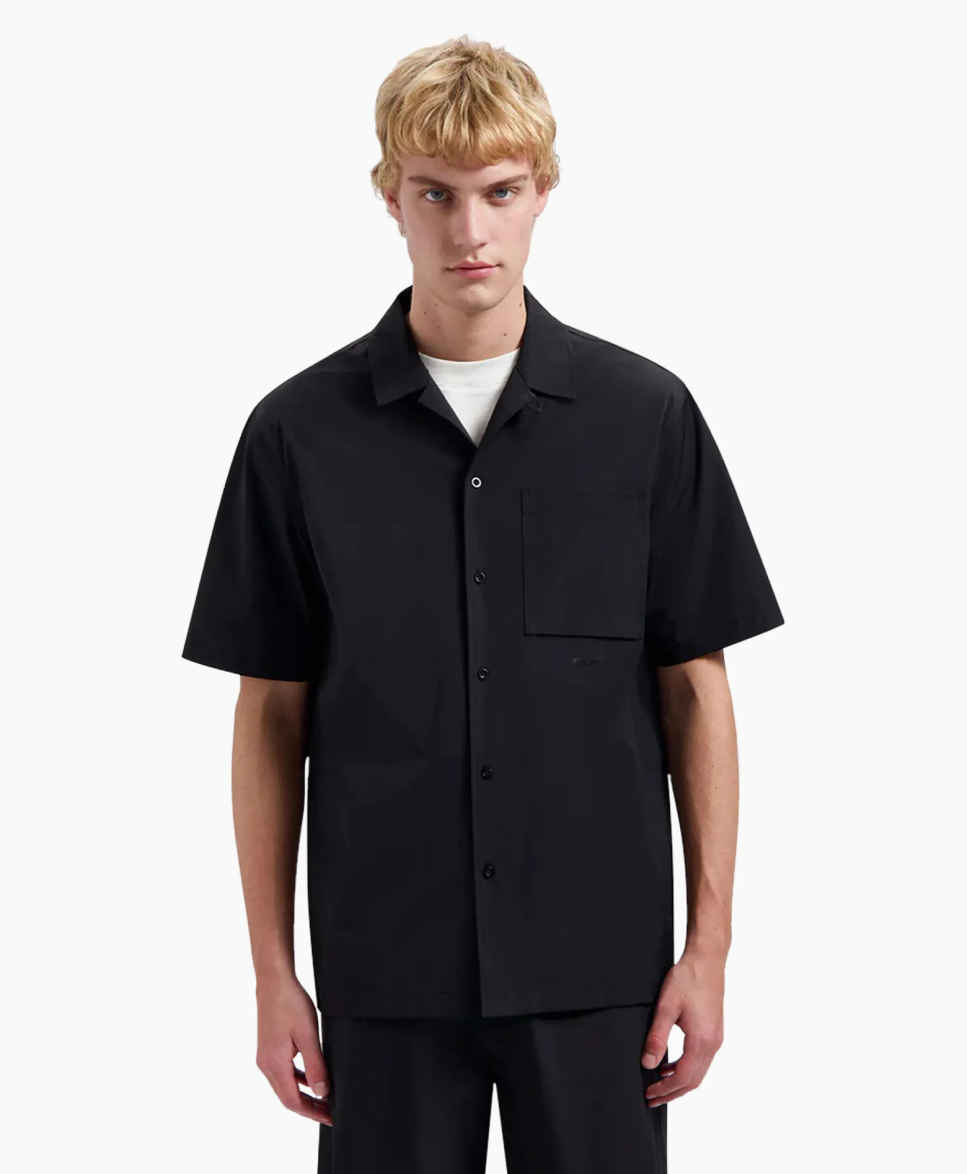 Olaf Hussein T-Shirt Korte Mouw Nylon Ss Zwart