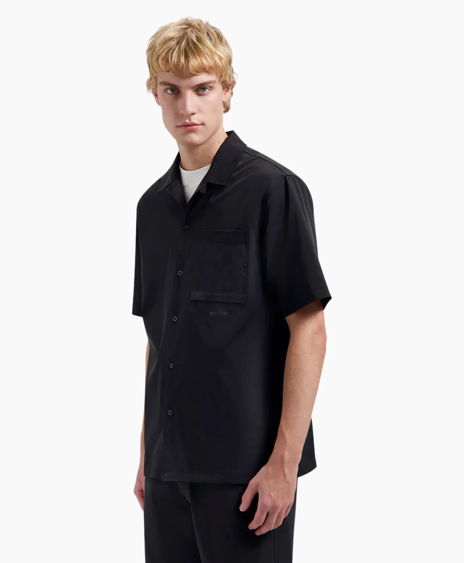 Olaf Hussein T-Shirt Korte Mouw Nylon Ss Zwart