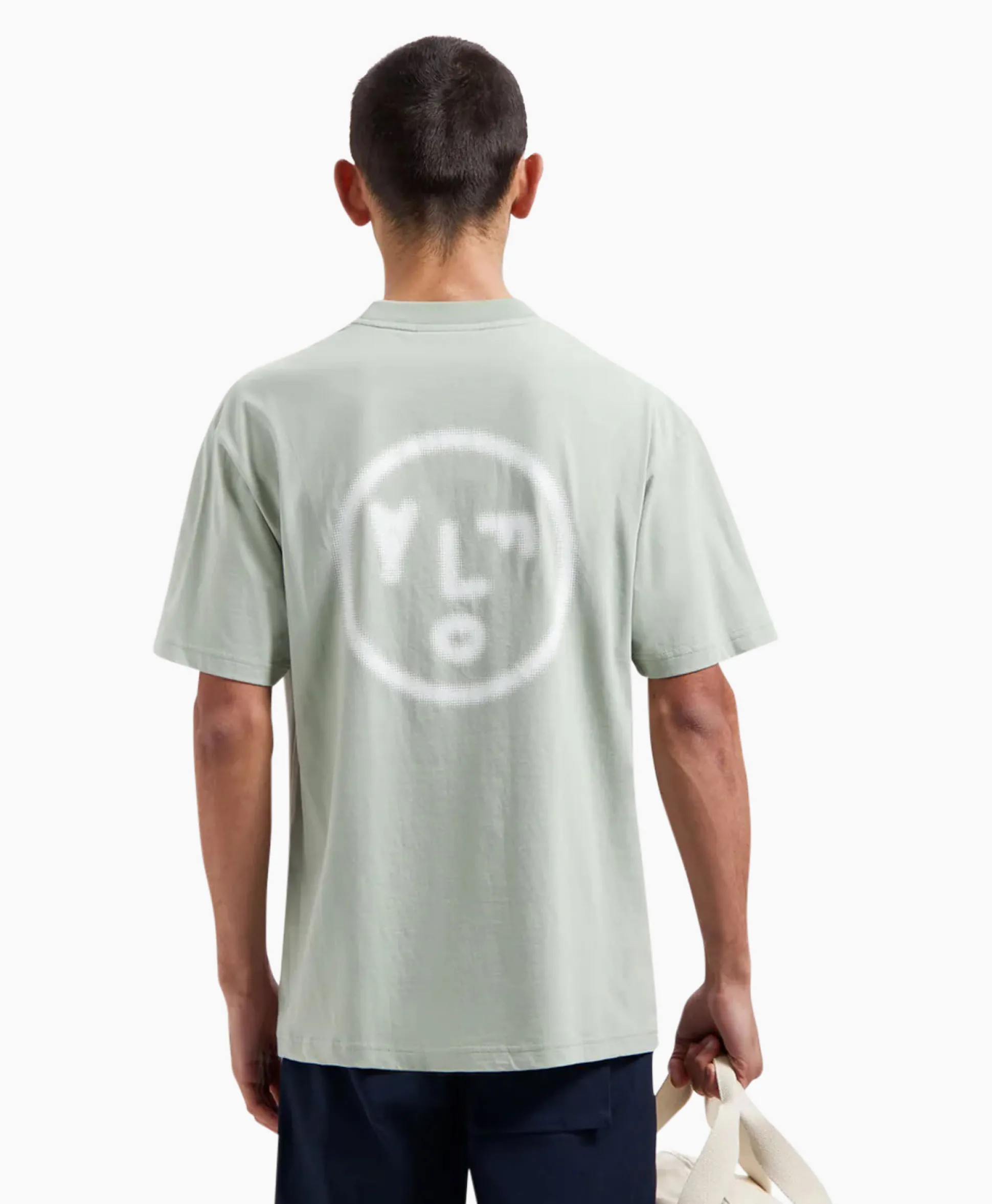 Olaf Hussein T-Shirt Korte Mouw Pixelated Face Groen
