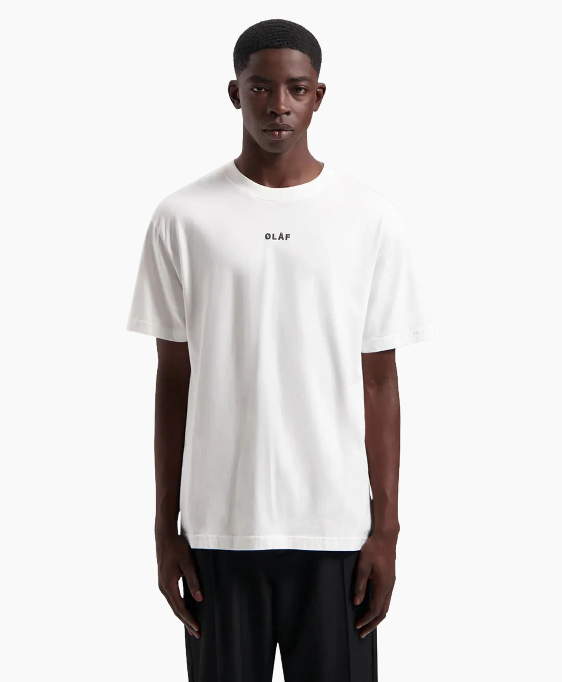 Olaf Hussein T-Shirt Korte Mouw Block Wit