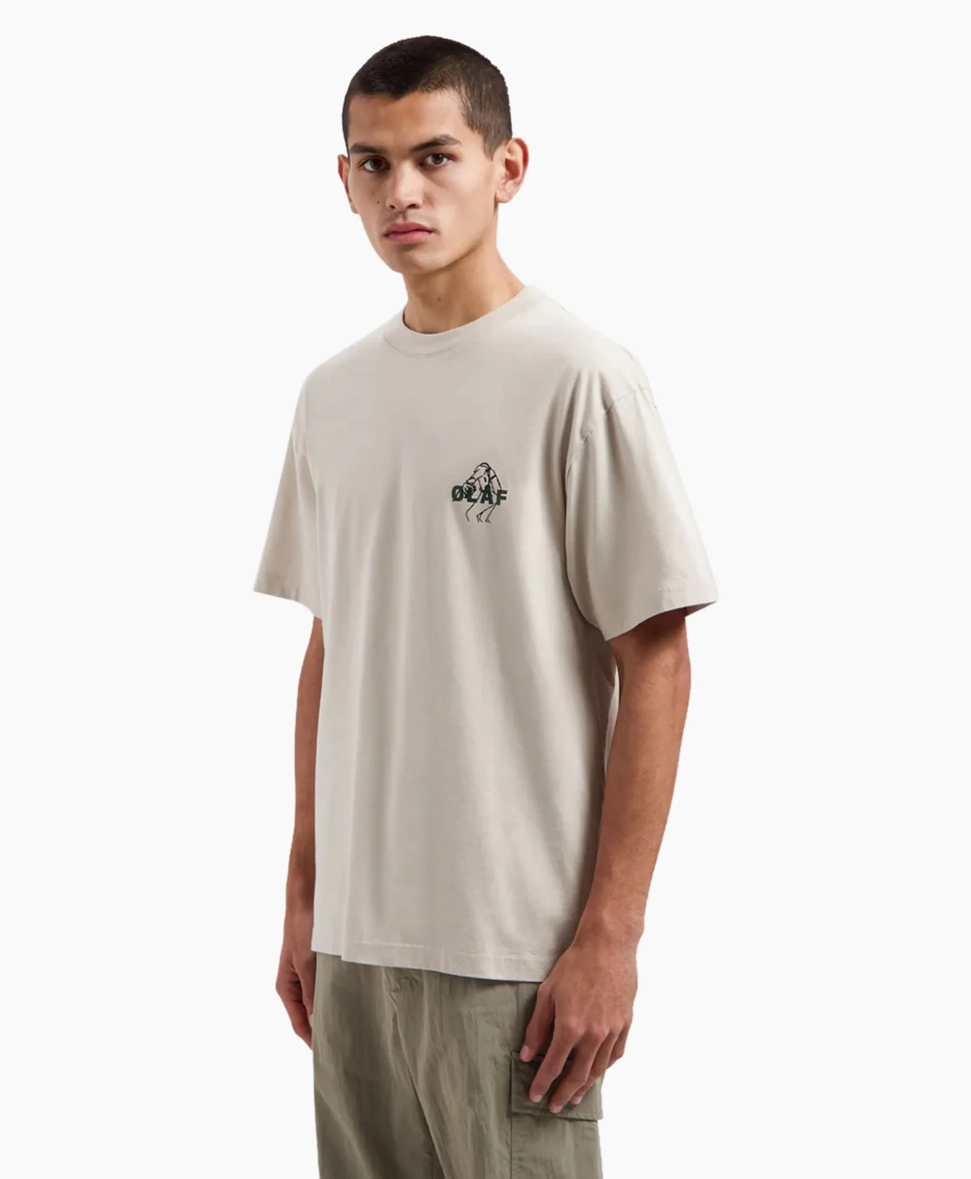 Olaf Hussein T-Shirt Korte Mouw Diver Cement