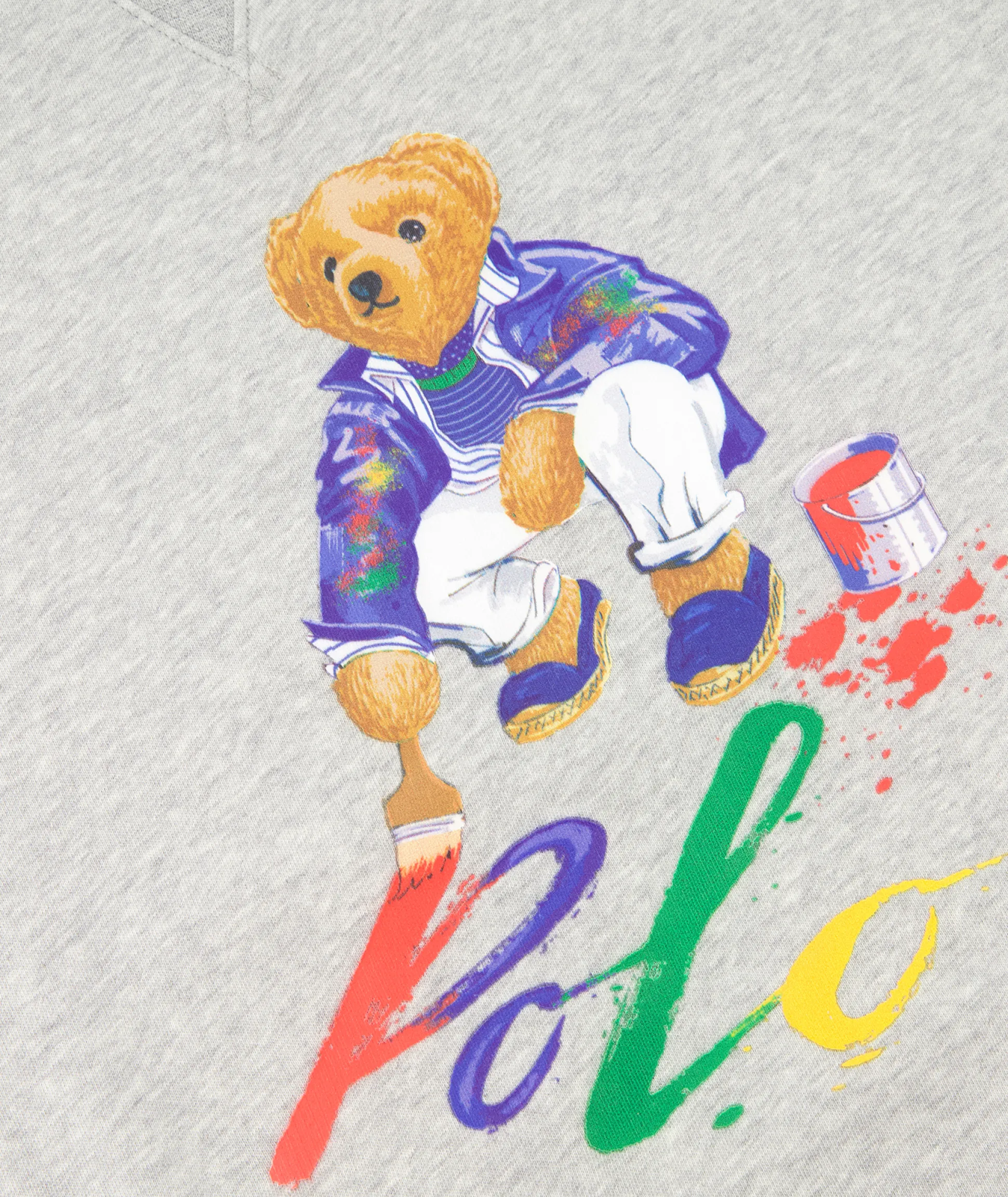 Ralph Lauren Sweater Paint Bear Grijs