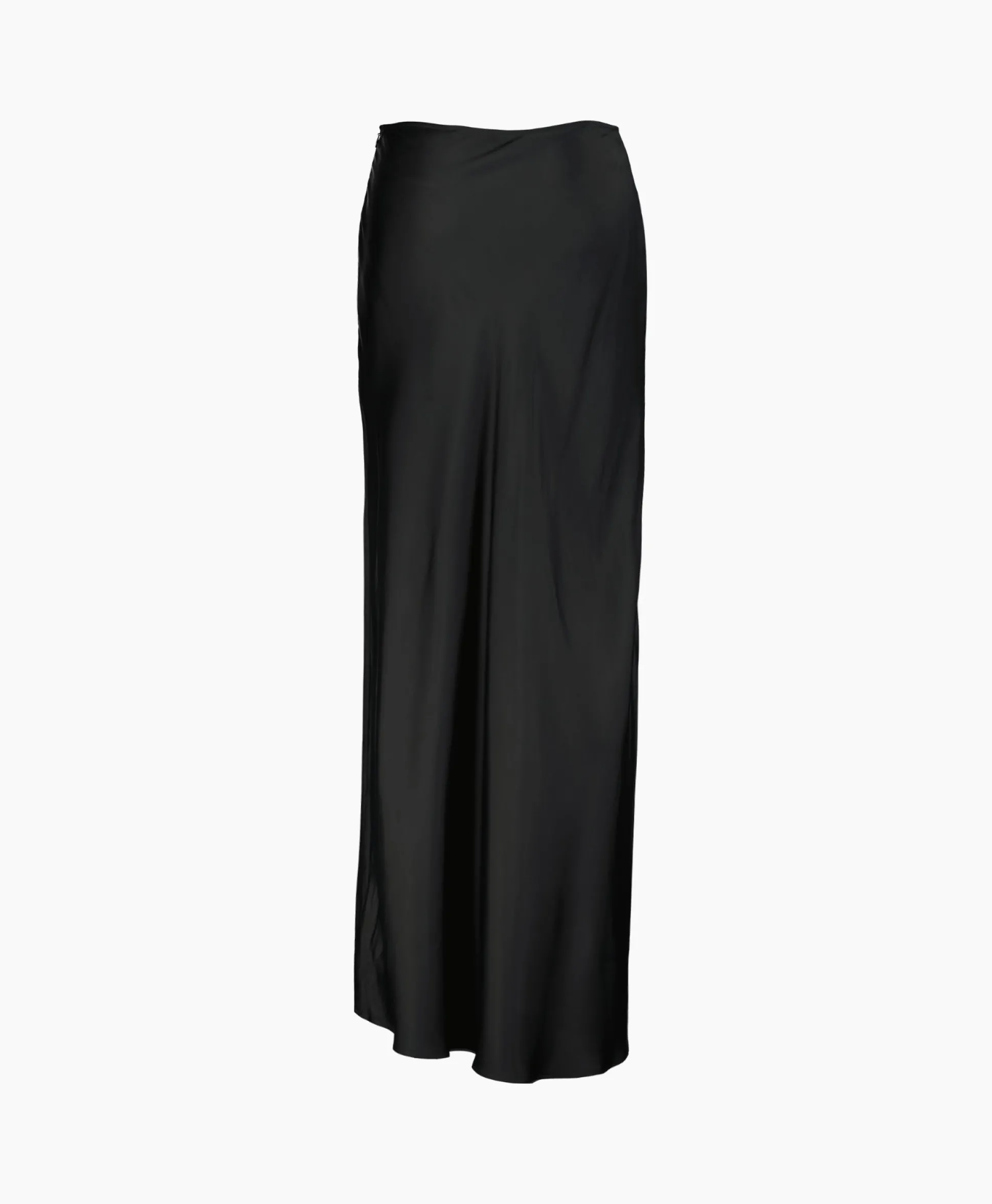 Rohe Midi Rok Long Satin Zwart