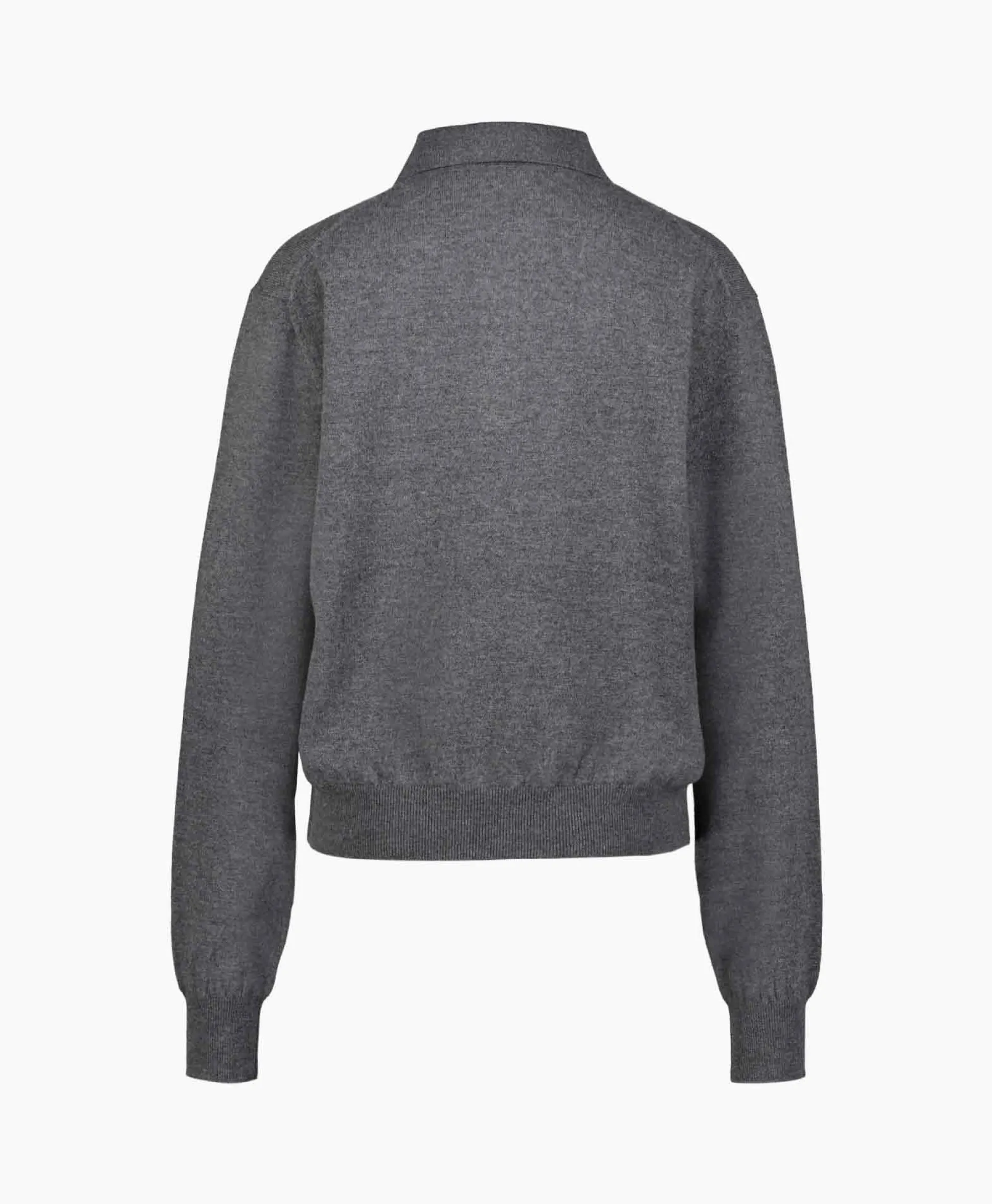 Rohe Pullover Wool Cashmere Polo Grijs