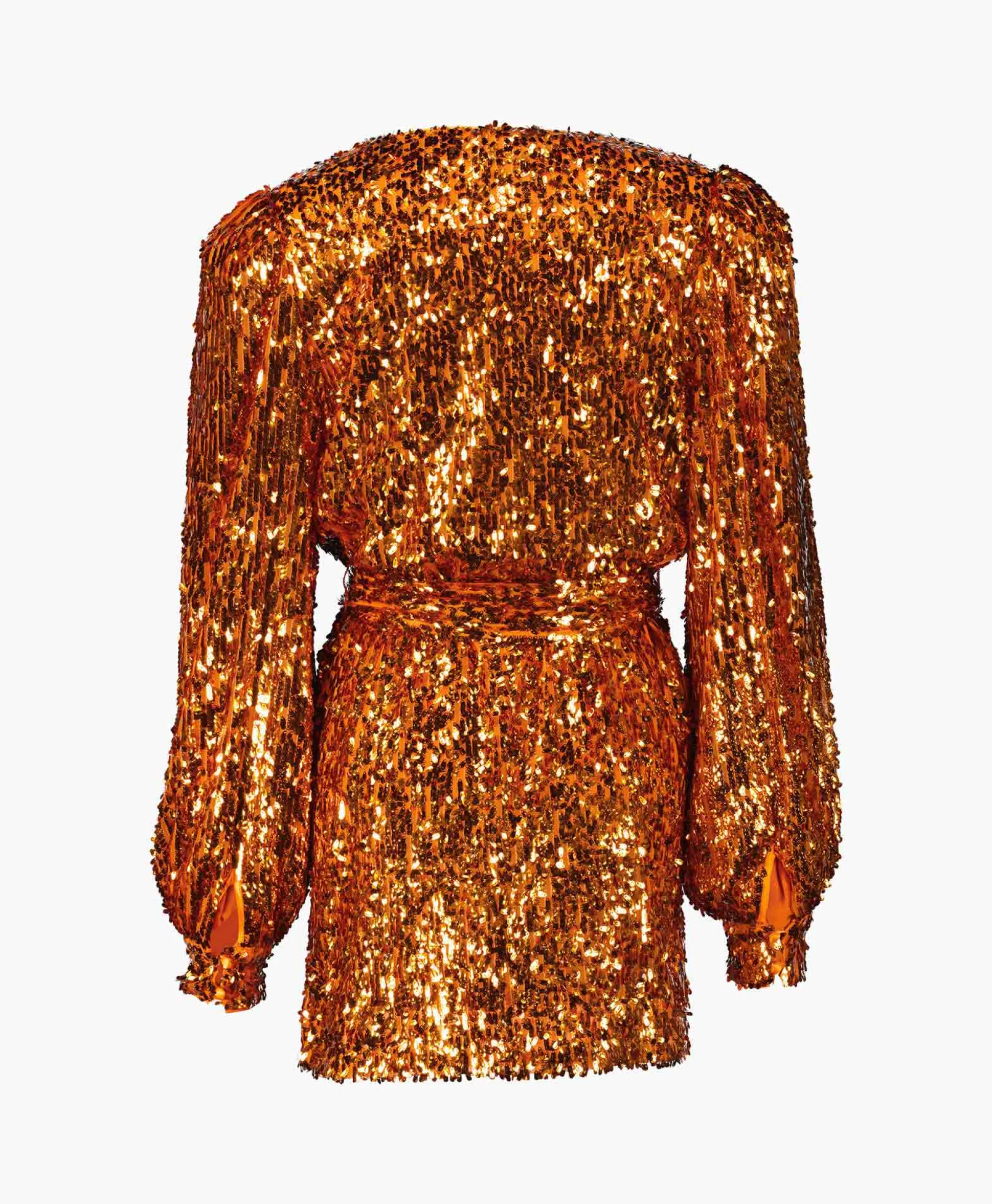 Rotate Mini Jurk Sequins Belted Oranje