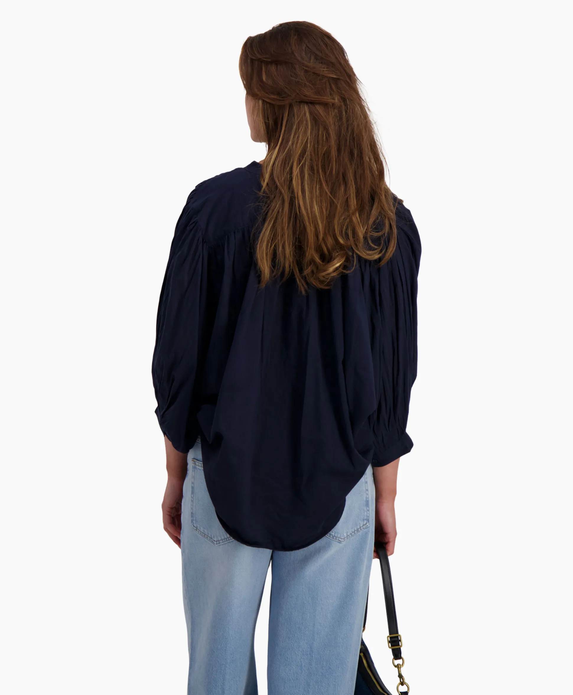 Sea Me Happy Blouse Balloon Donker Blauw