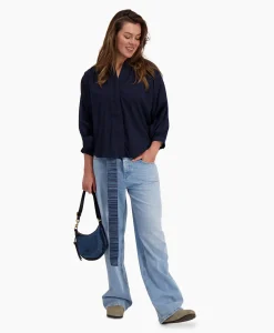 Sea Me Happy Blouse Balloon Donker Blauw