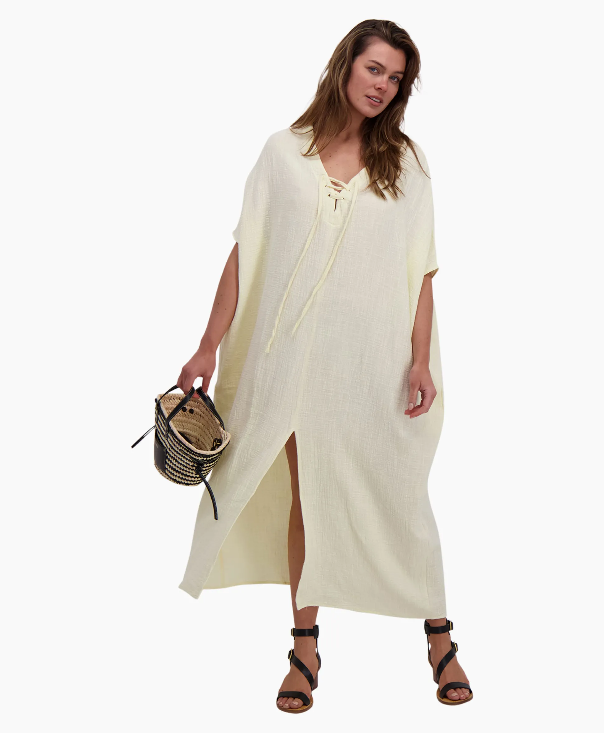 Sea Me Happy Maxi Jurk Monoi Bamboo Licht Geel
